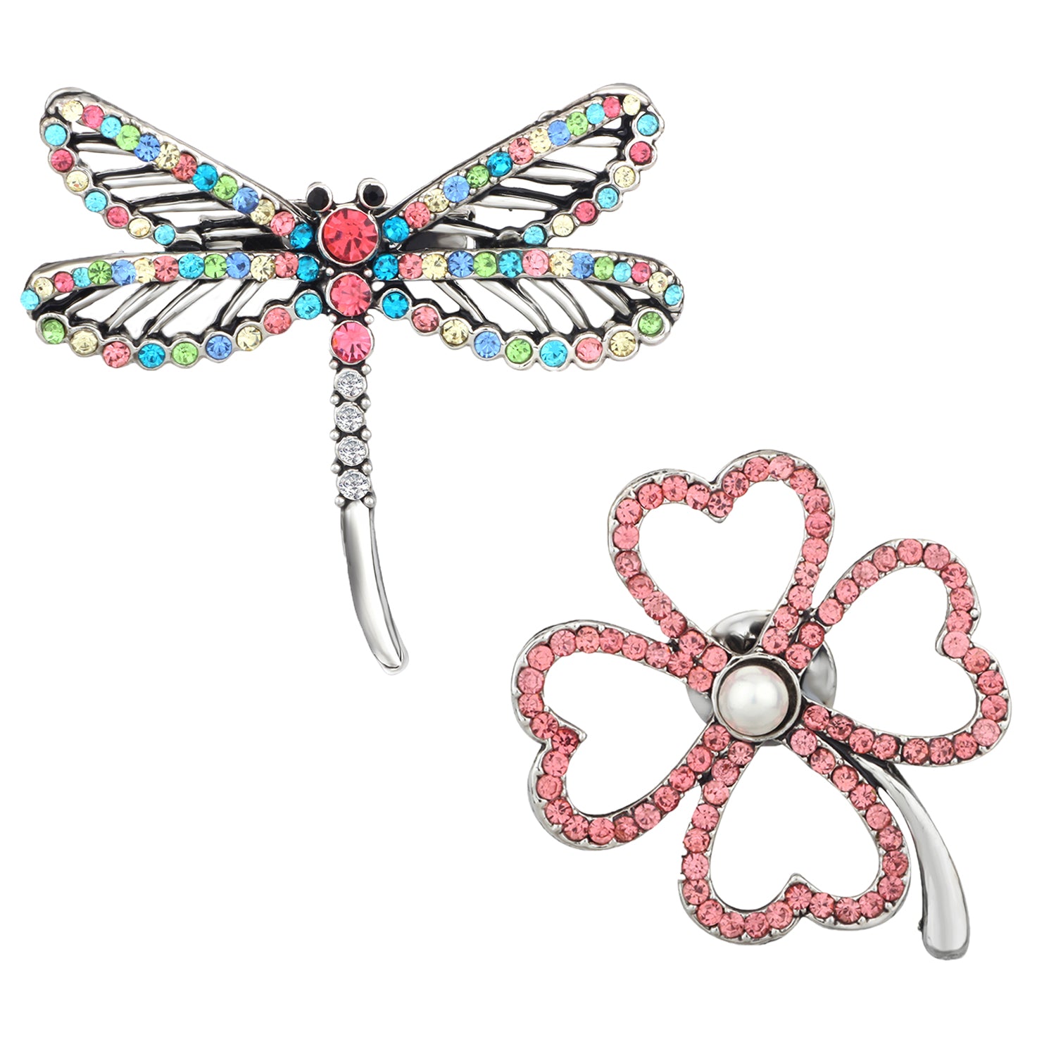 Floral and Butterfly Shaped Lapel Pin / Brooch