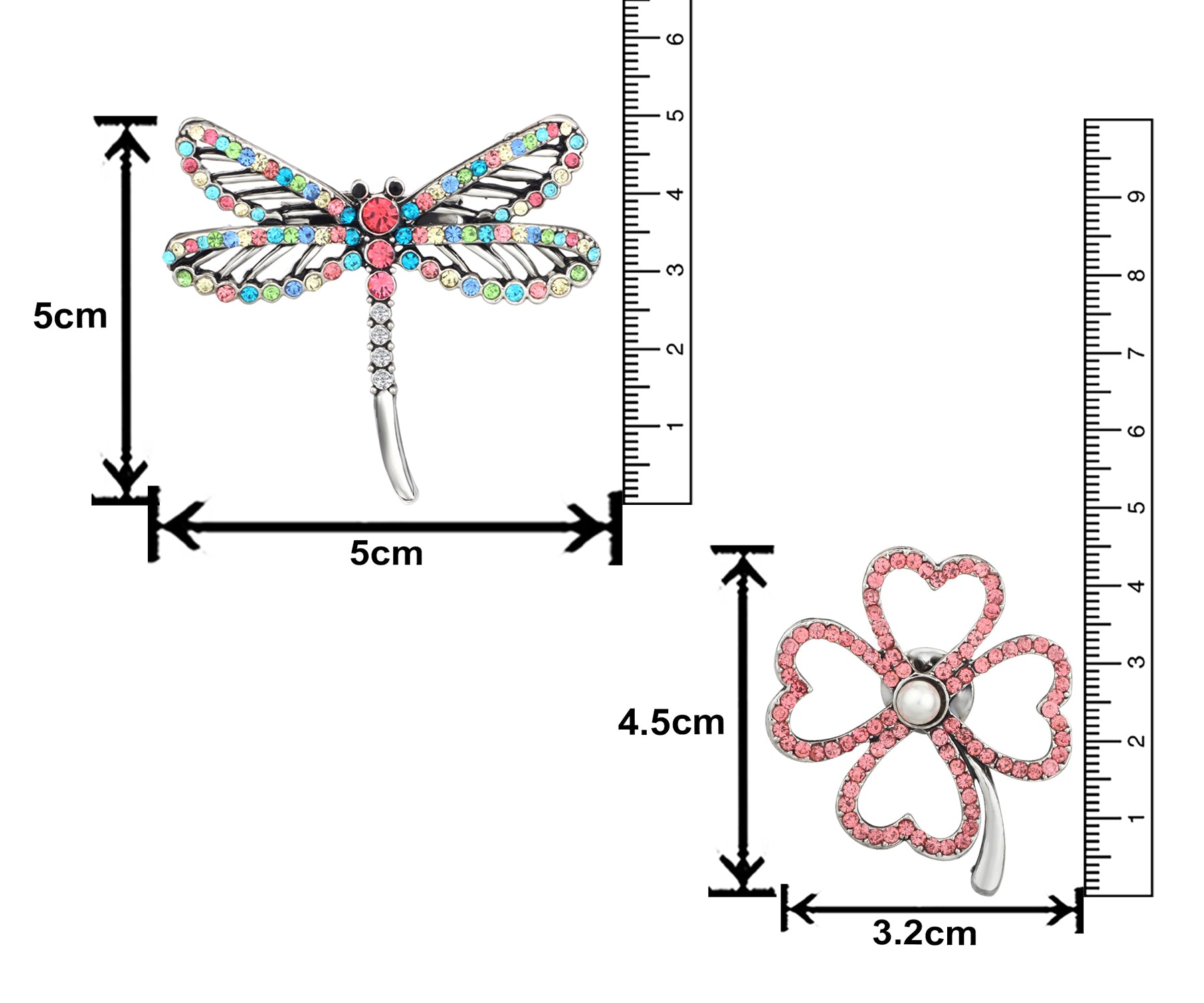 Floral and Butterfly Shaped Lapel Pin / Brooch