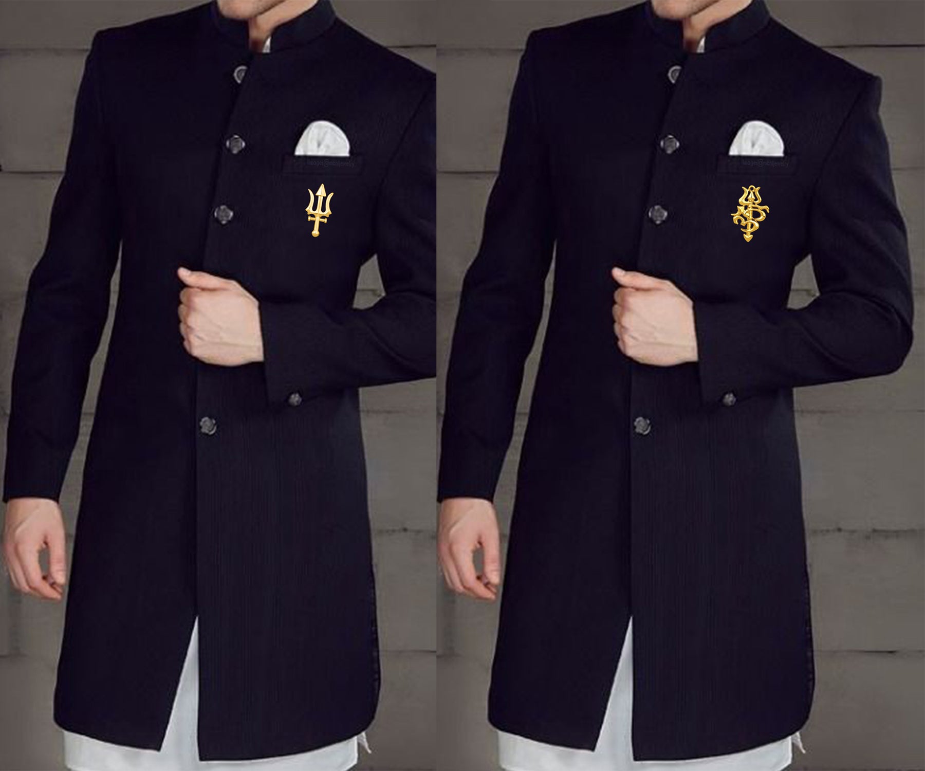 Om and Trishul Lapel Pin / Brooch