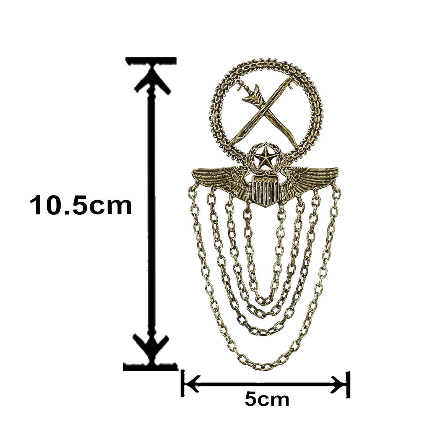 Royal Army and Unicorn Shaped Layered Chains Brooch