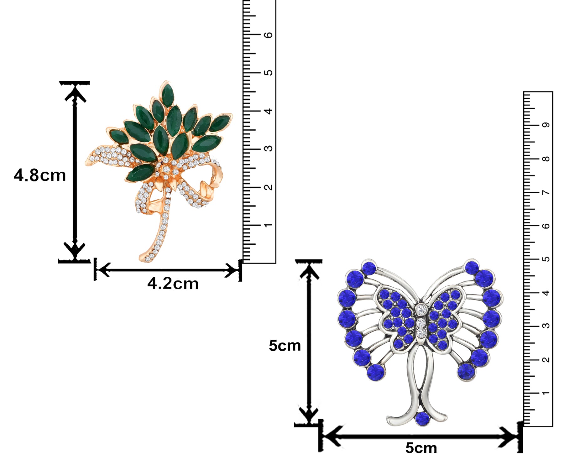 Floral and Butterfly Shaped Lapel Pin / Brooch