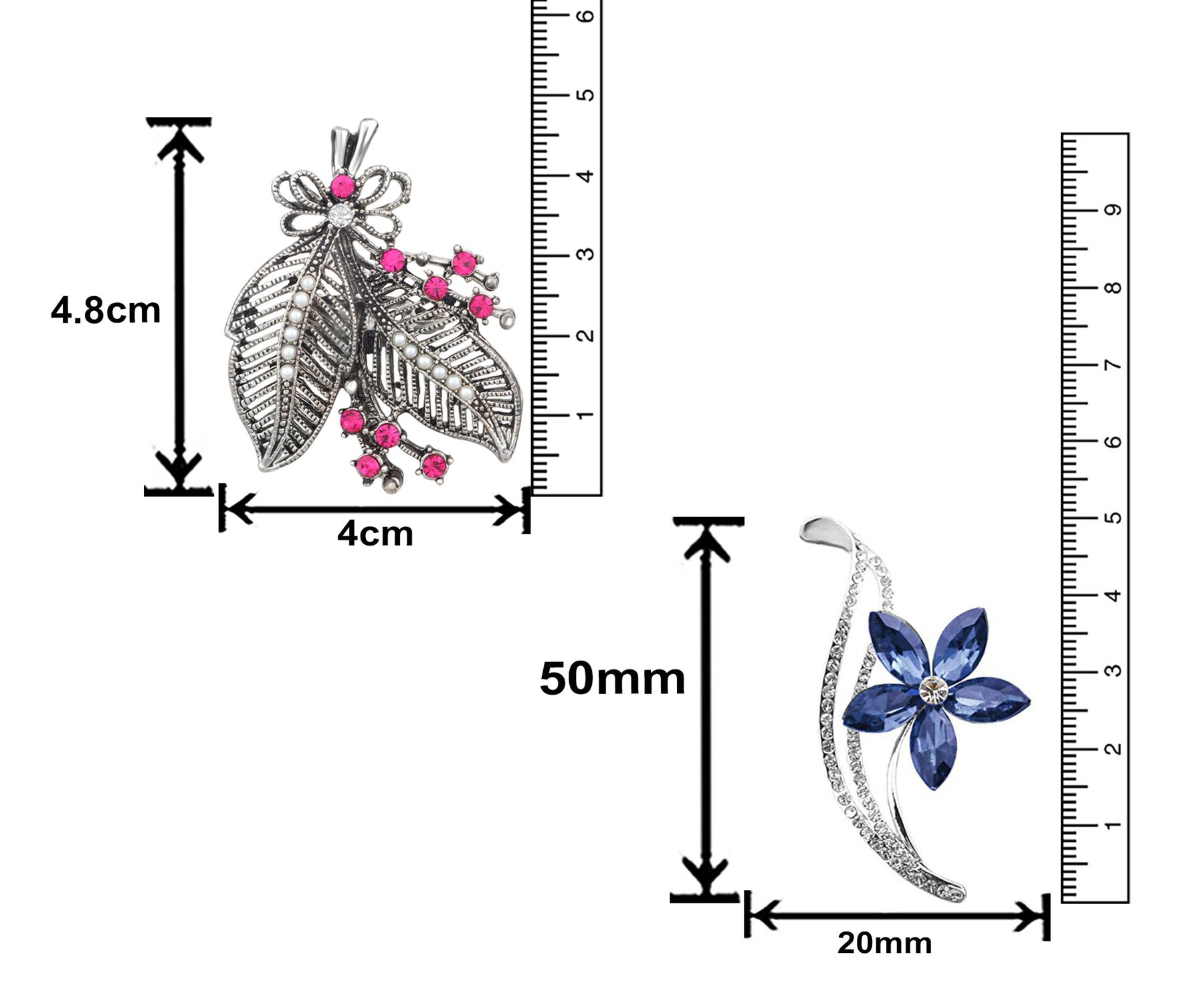 Floral and Leaves Lapel Pin / Brooch