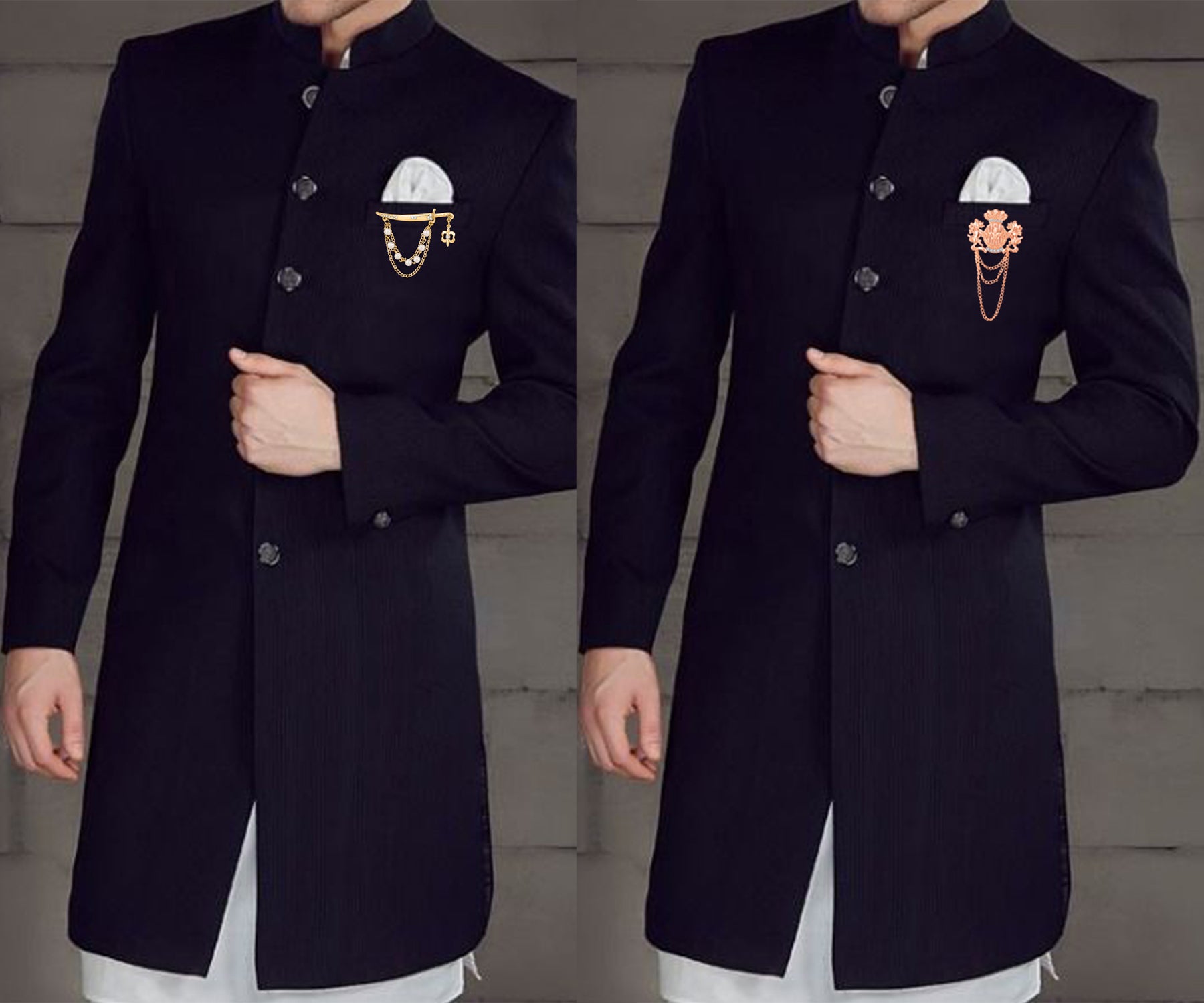 Sword and Unicorn Shaped Layered Chains Brooch