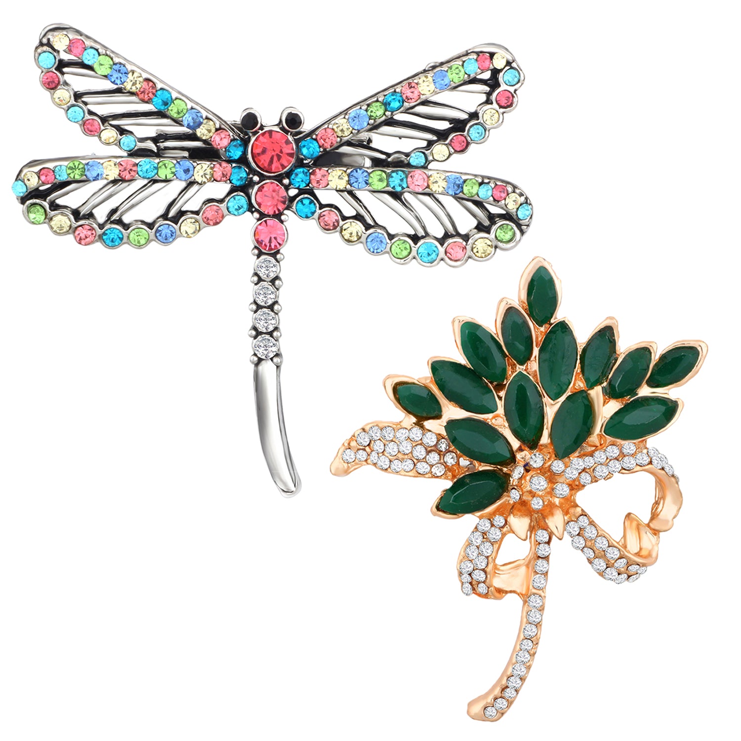 Floral and Butterfly Shaped Lapel Pin / Brooch