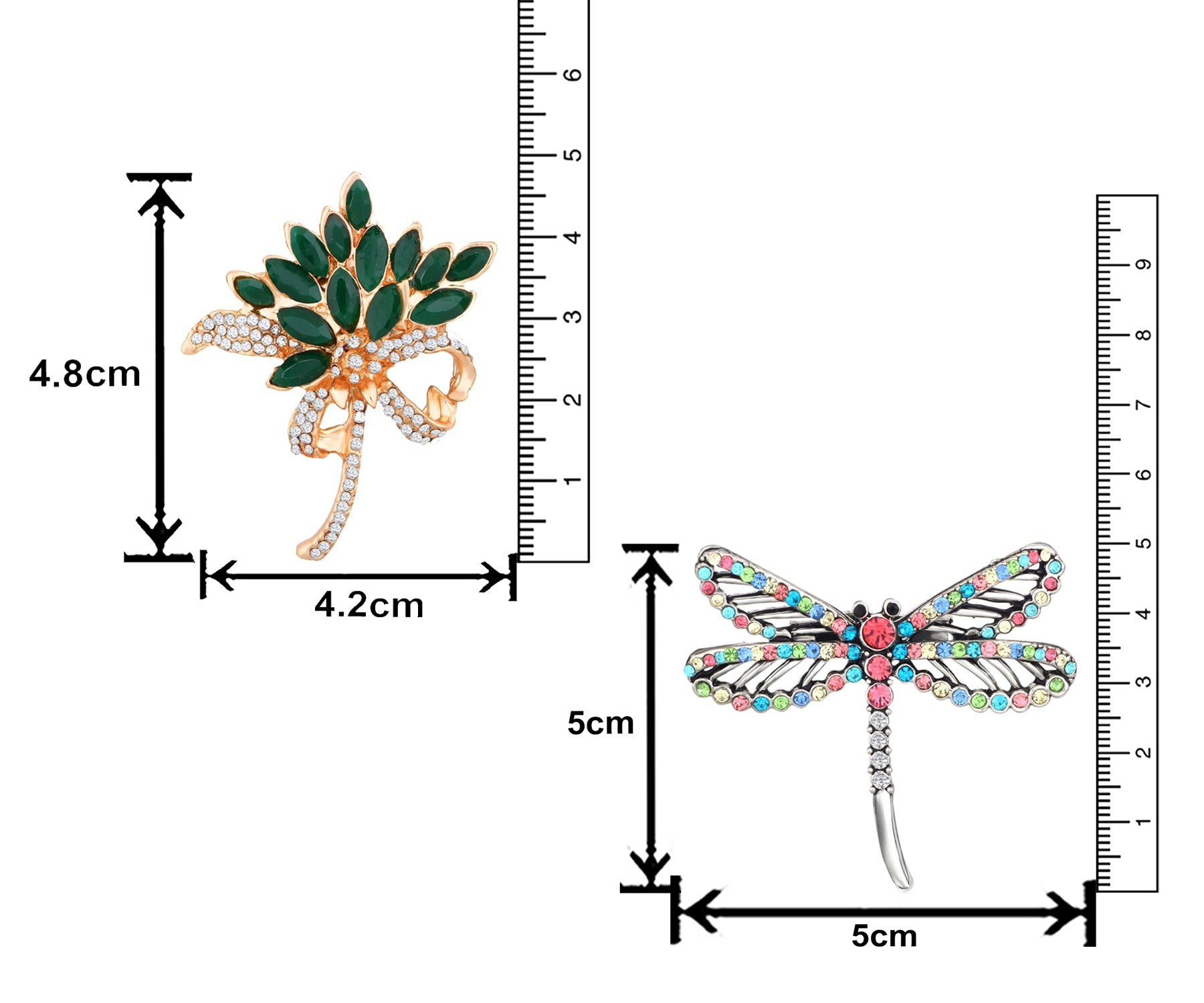 Floral and Butterfly Shaped Lapel Pin / Brooch
