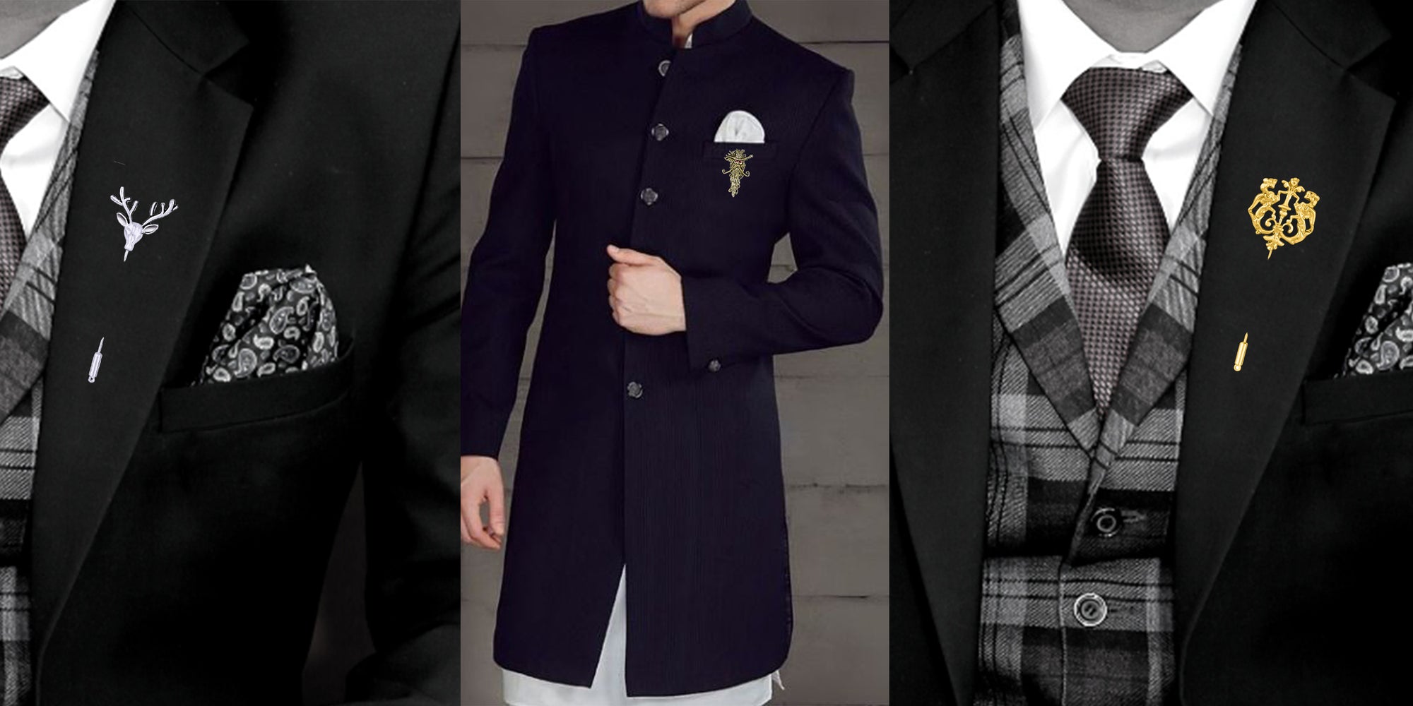 Wizard, Royal Lion and Deer Shaped Lapel Pin / Brooch