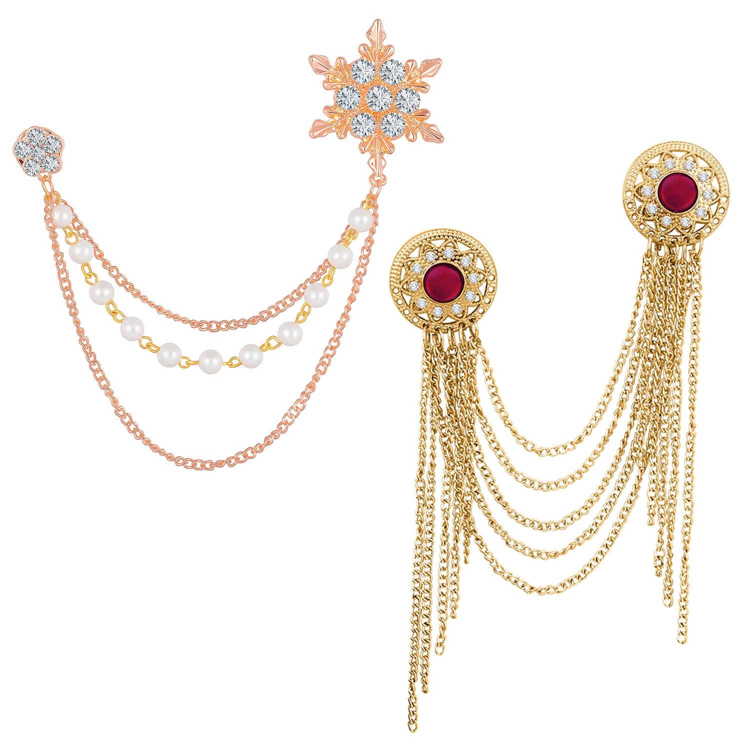 Layered Chains Brooch