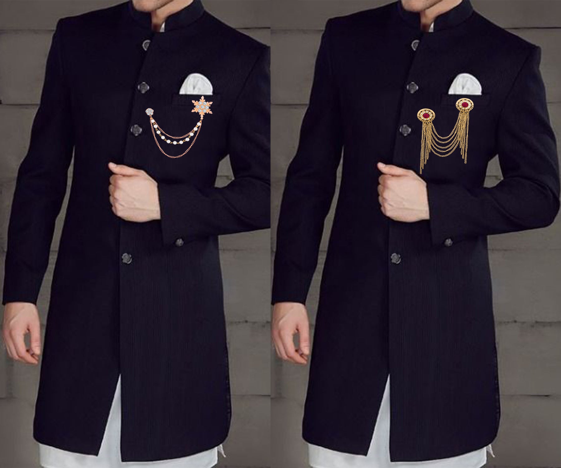 Layered Chains Brooch