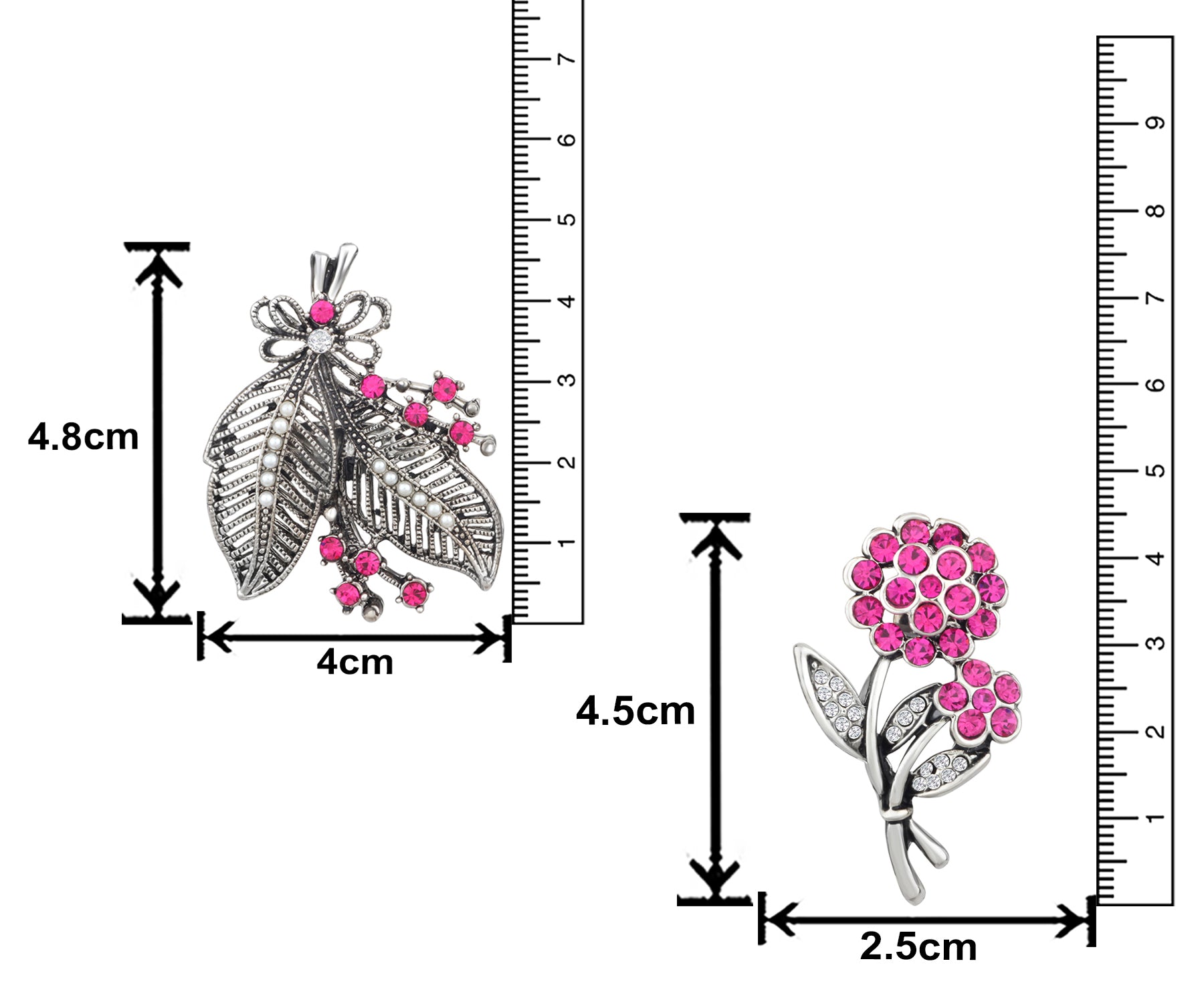 Floral and Leaves Lapel Pin / Brooch