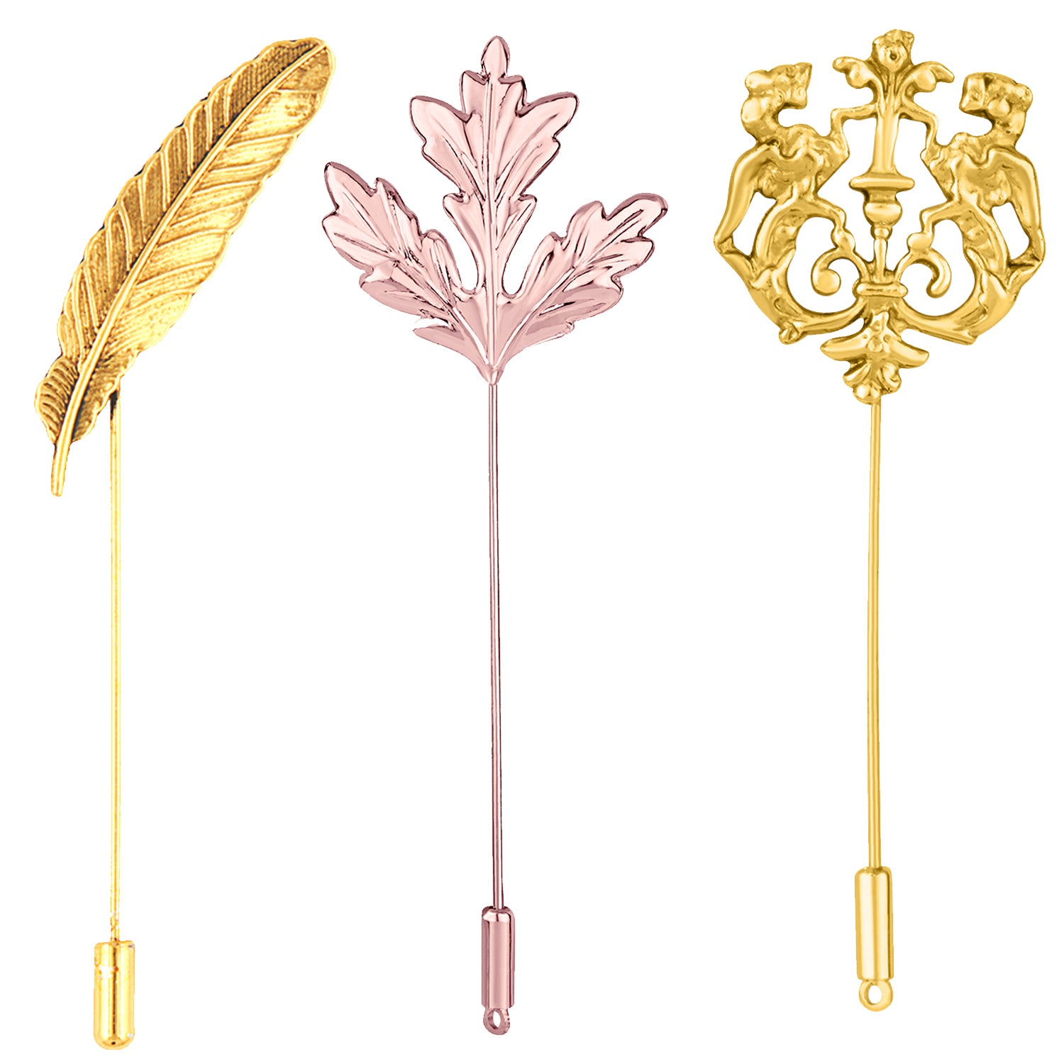 Leaf, Mapel Leaf and Royal Lion Shaped Lapel Pin / Brooch