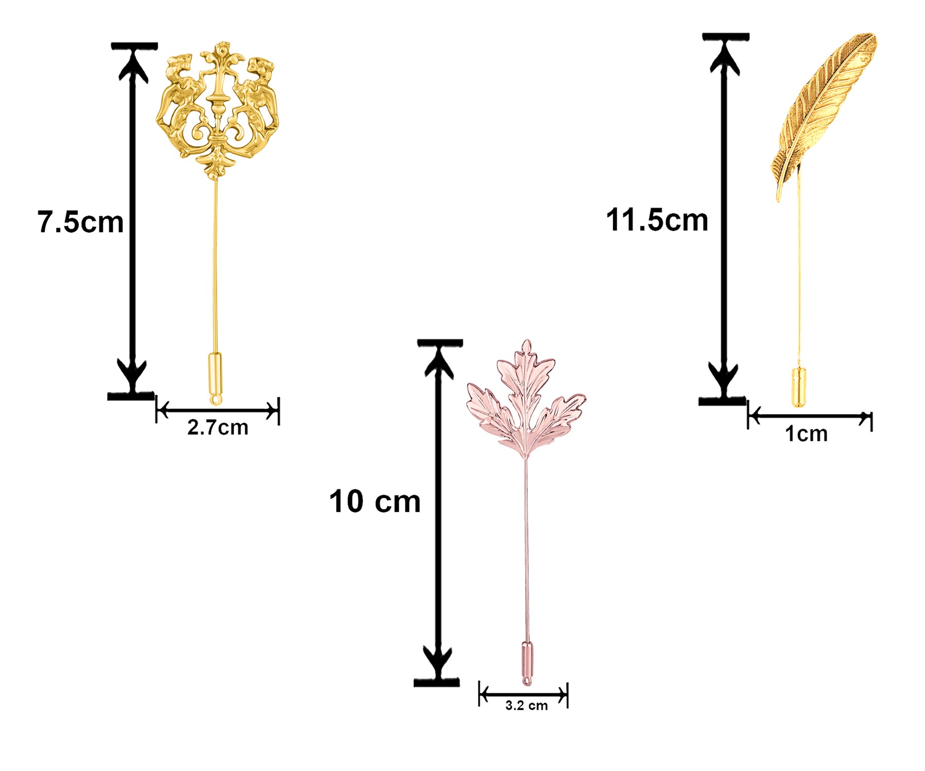 Leaf, Mapel Leaf and Royal Lion Shaped Lapel Pin / Brooch