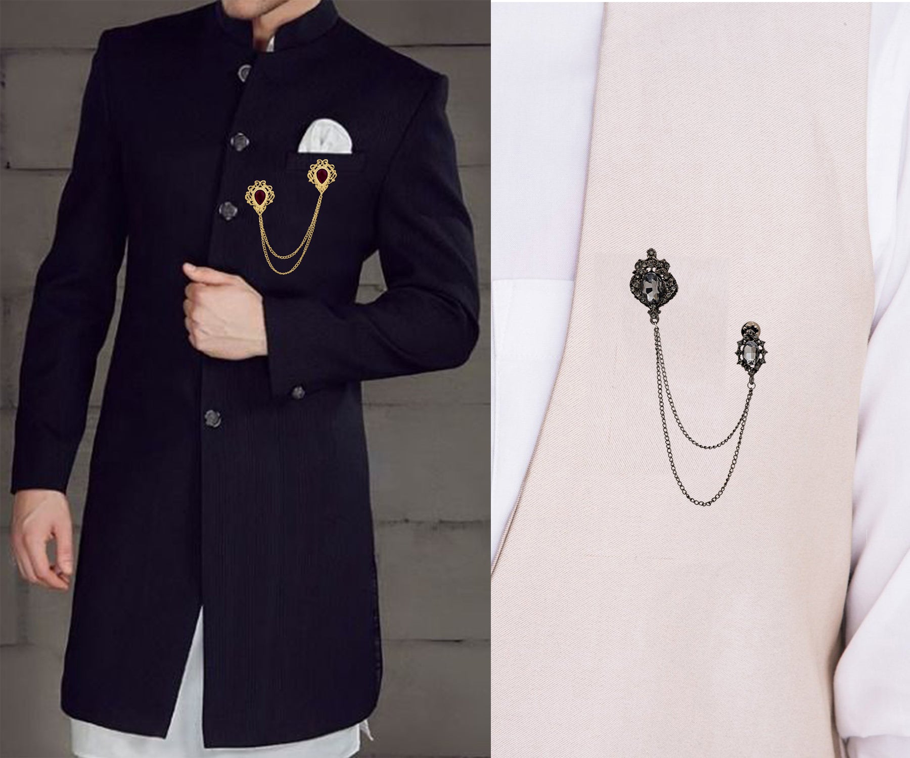 Layered Chains Brooch