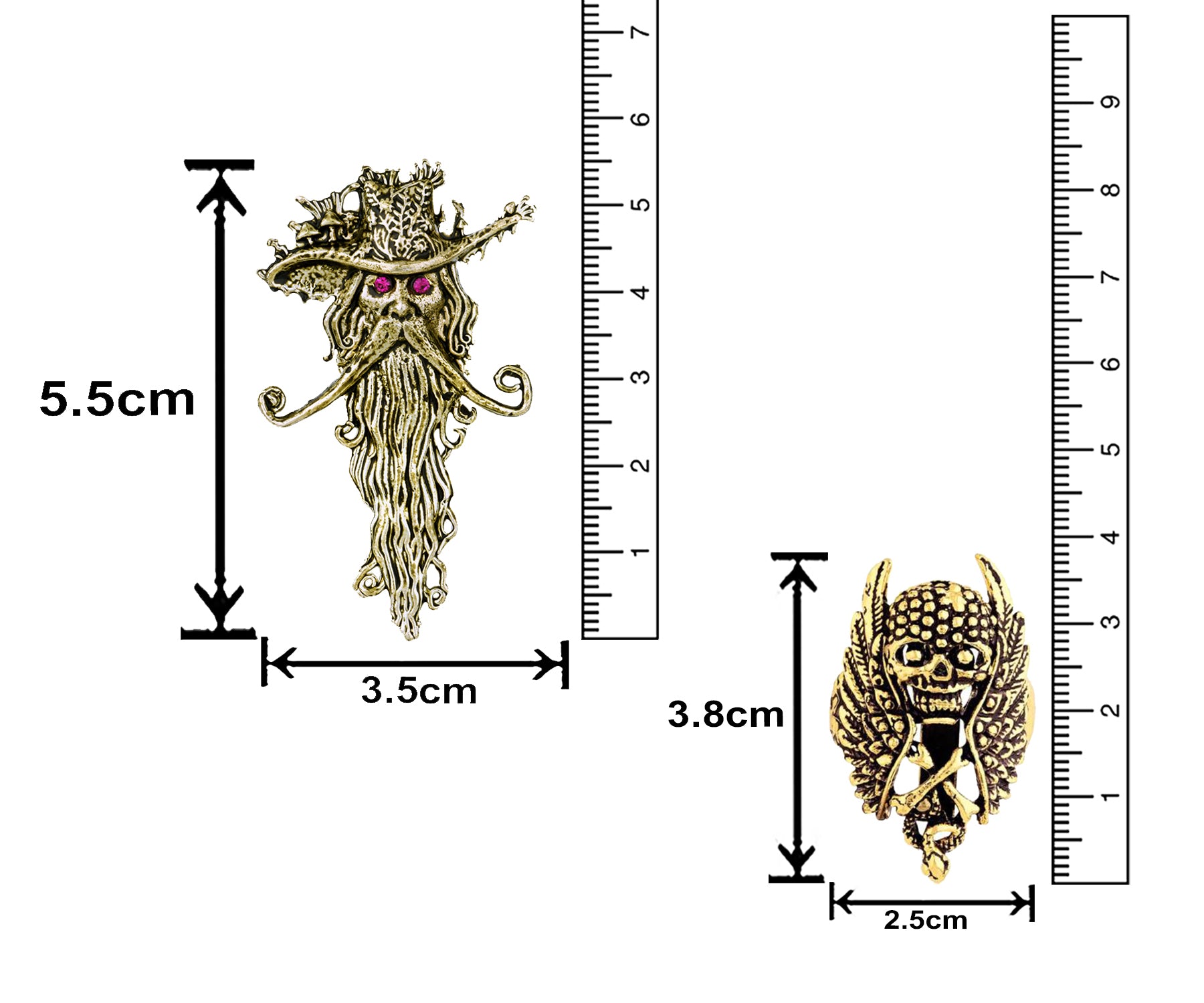 Wizard and Skull & Bones Brooch / Lapel Pin