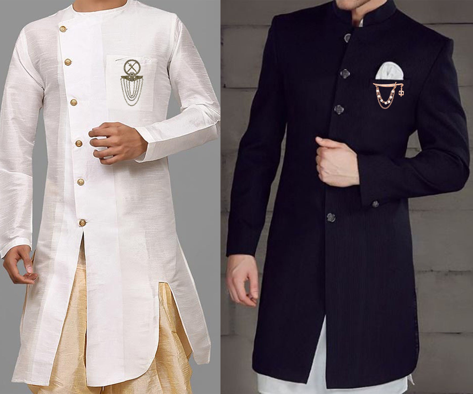 Combo of Royal Army and Sword Shaped Layered Chains Brooch