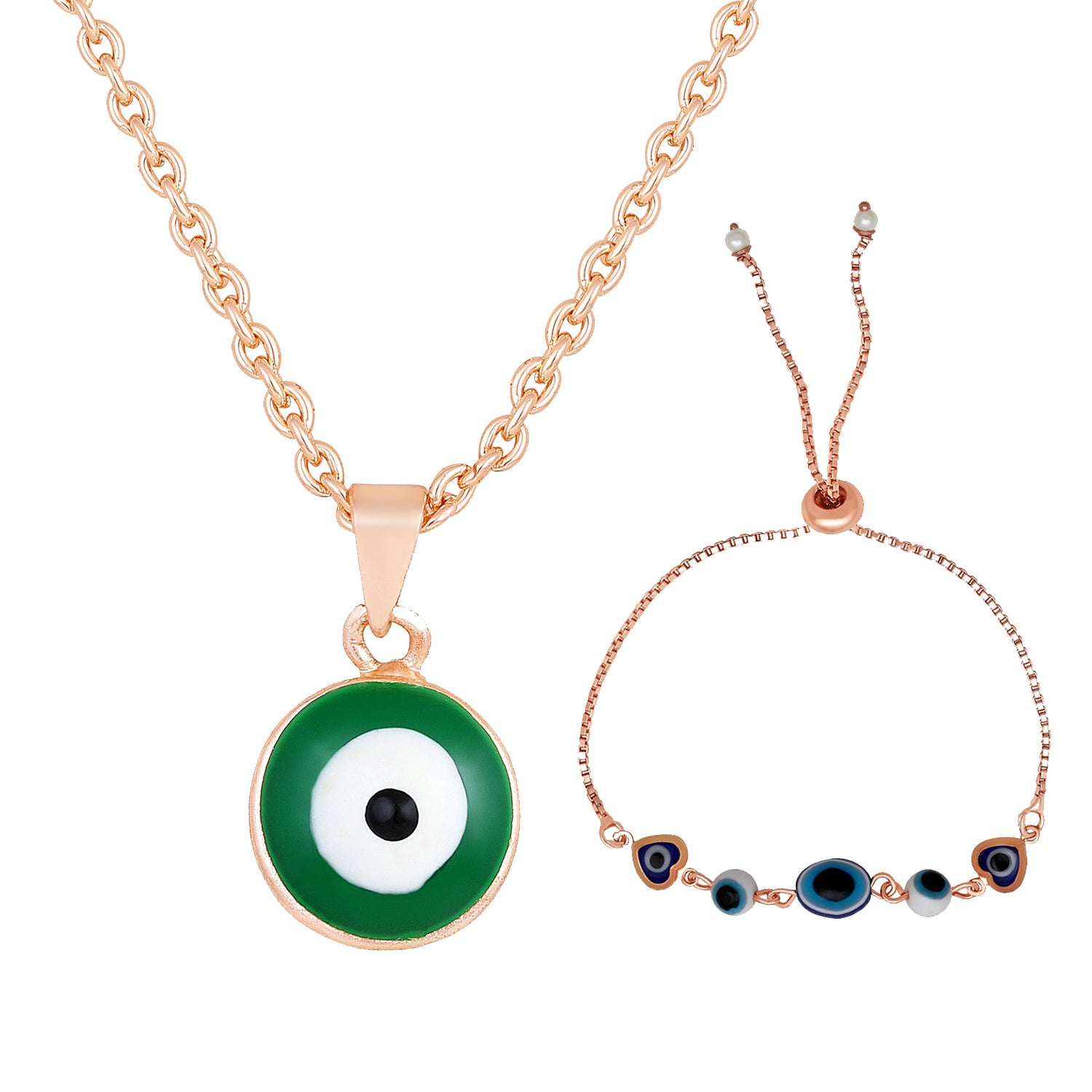 Combo of Evil Eye Pendant & Bracelet