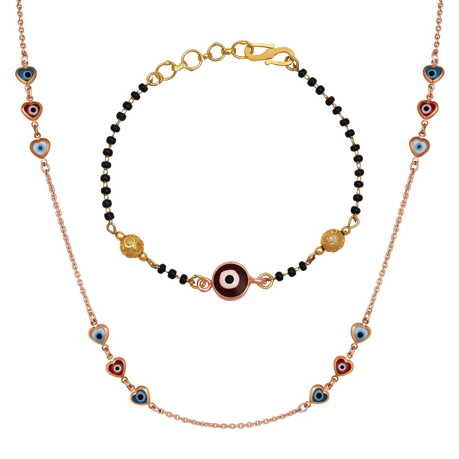 Combo of Evil Eye Necklace & Bracelet