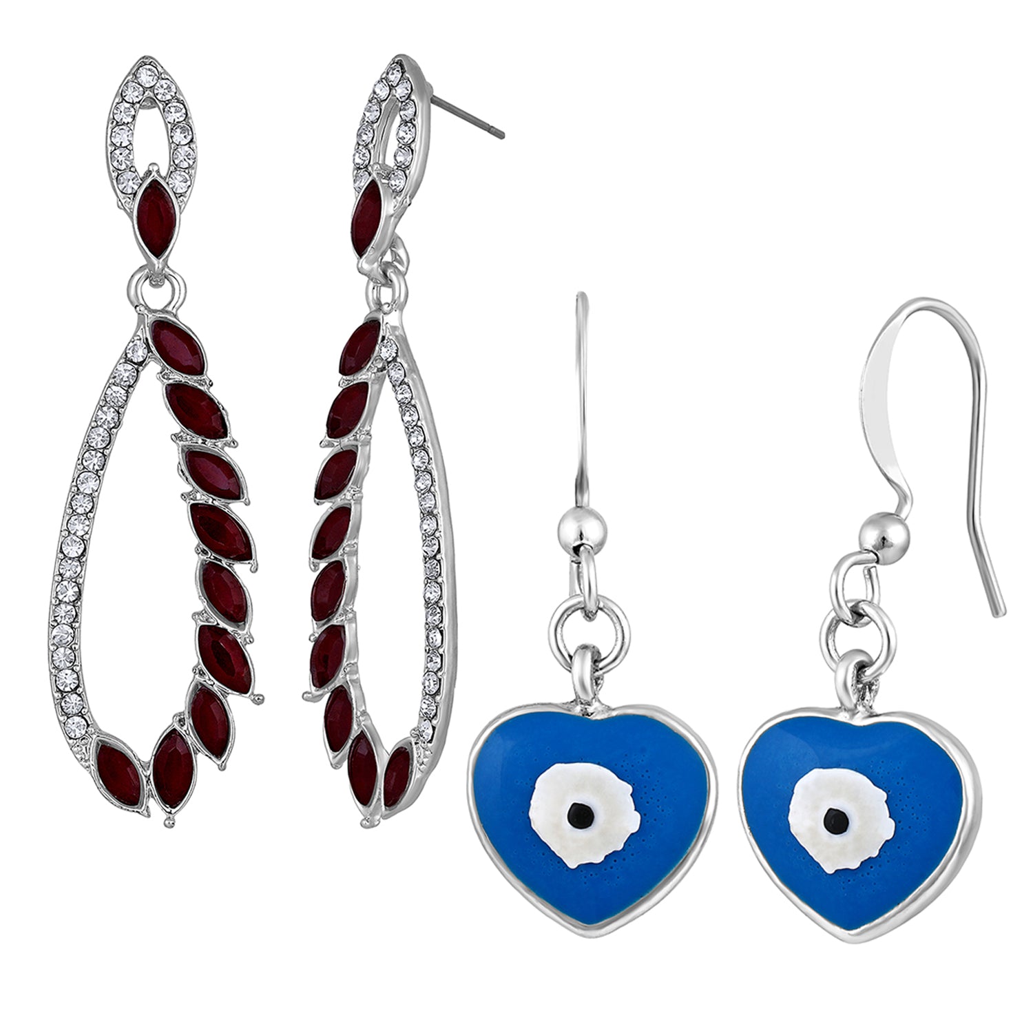 Combo of Dangler and Evil Eye Earrings