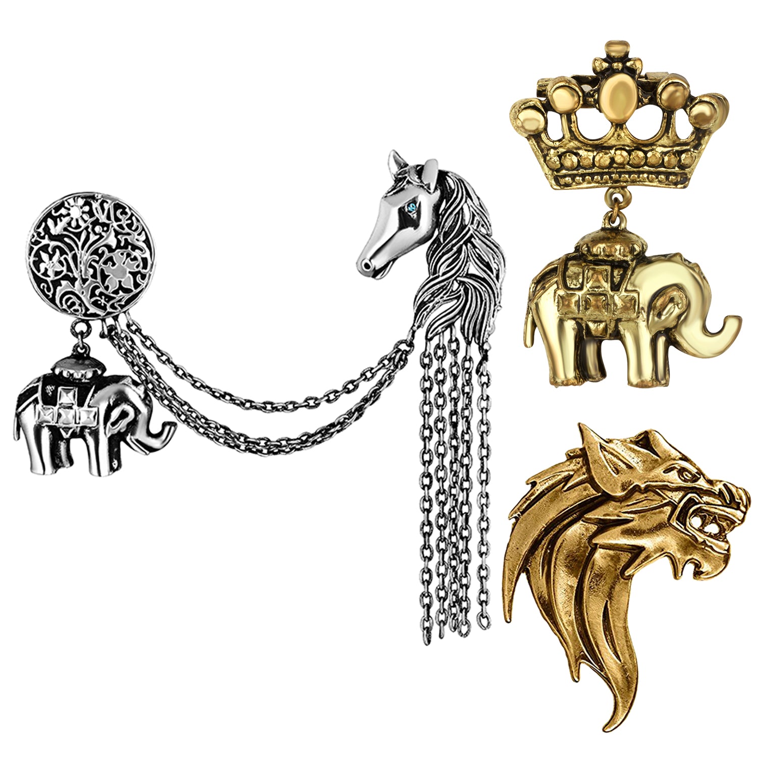 Combo of Blazer, Indo Western and Shervani Brooch