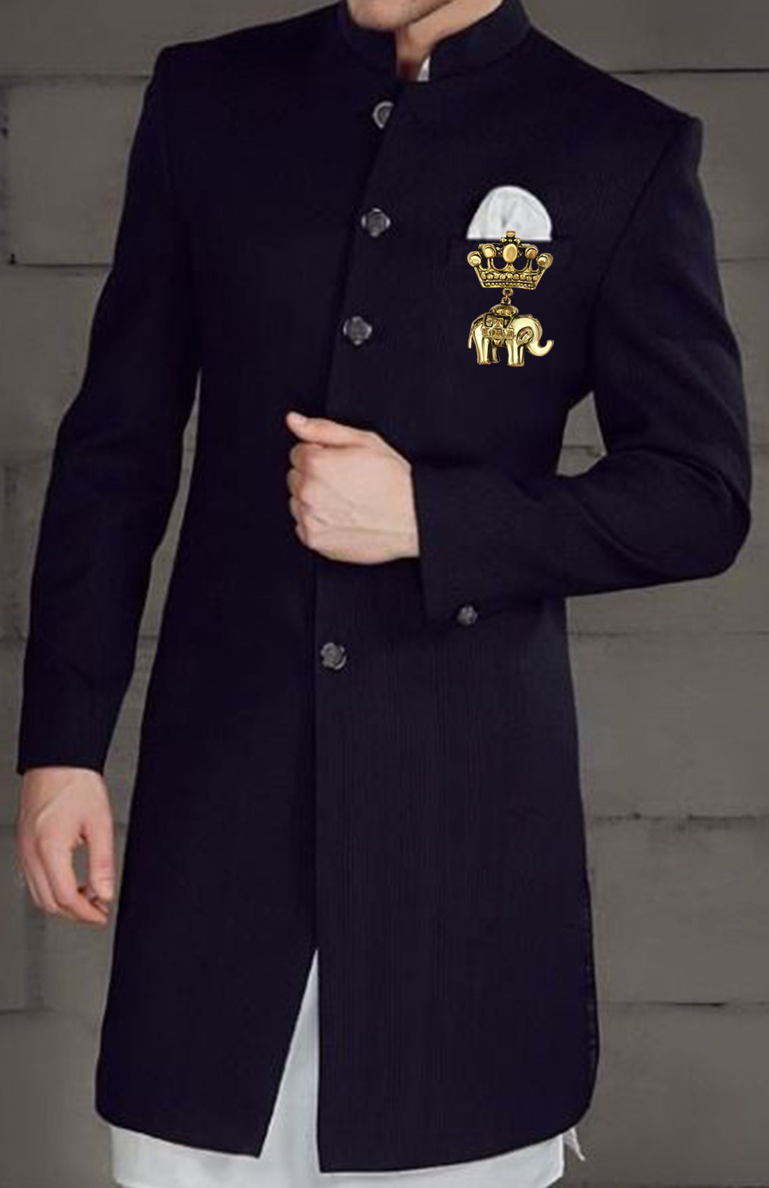 Combo of Blazer, Indo Western and Shervani Brooch