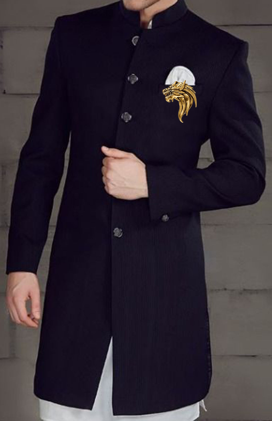 Combo of Blazer, Indo Western and Shervani Brooch