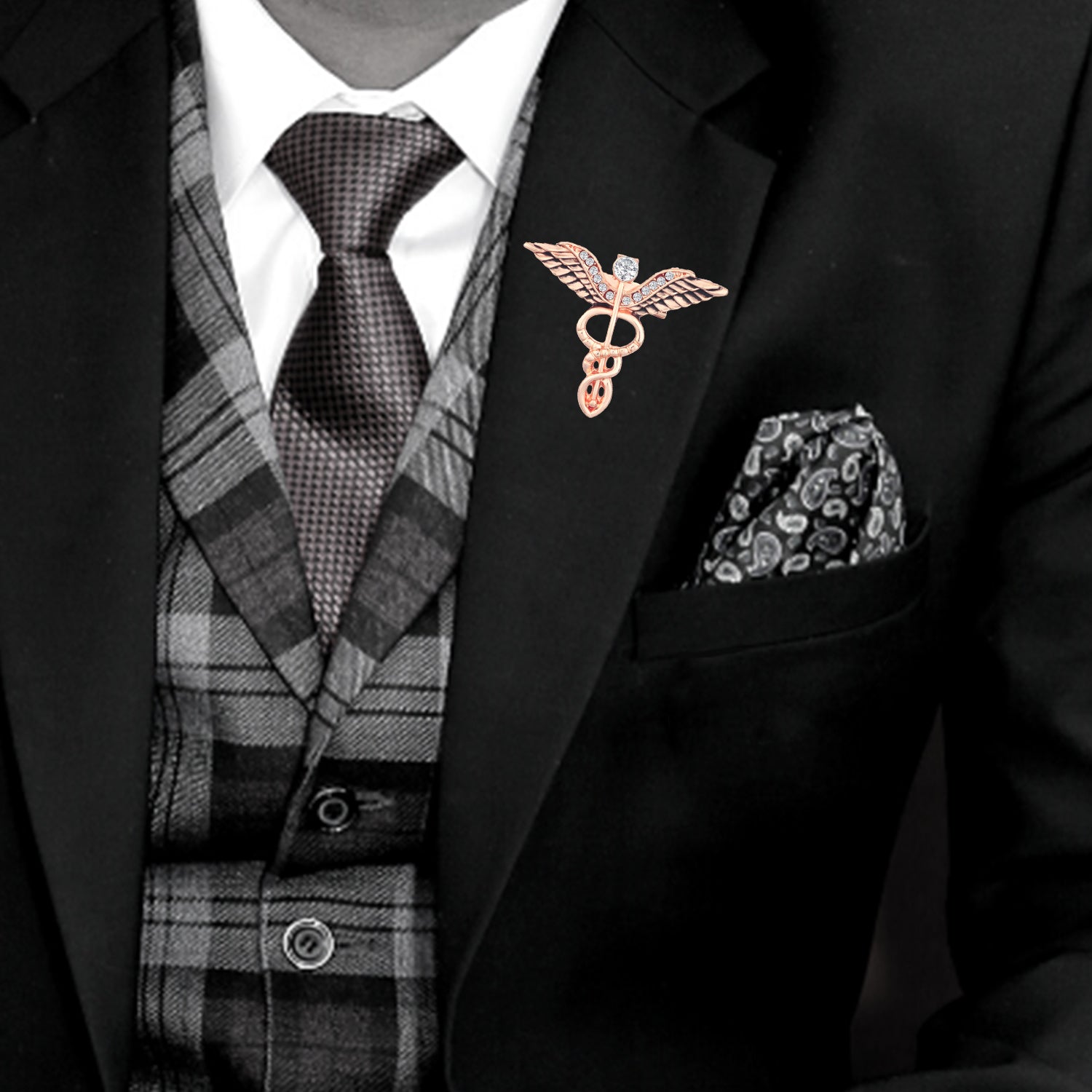 Combo of 2 Caduceus Doctor's Brooch / Lapel Pin