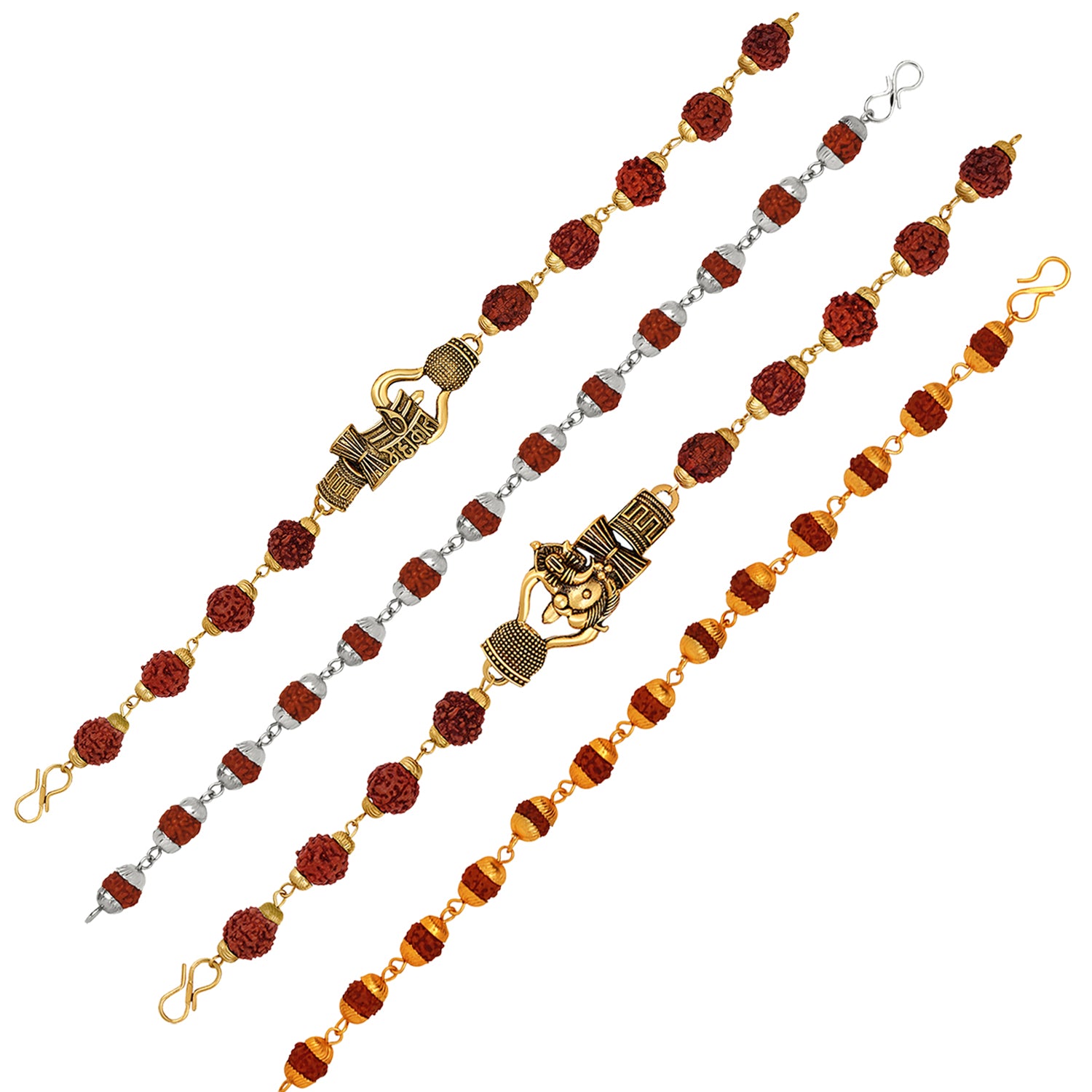 Combo of 4 Adjutable Religious Rudraksha Bracelets