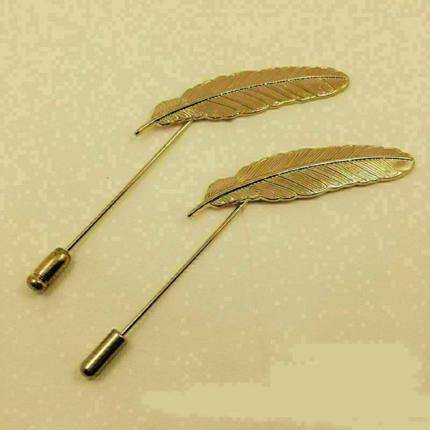 Combo of 2 Gold Color Leafy Lapel Pins / Brooches