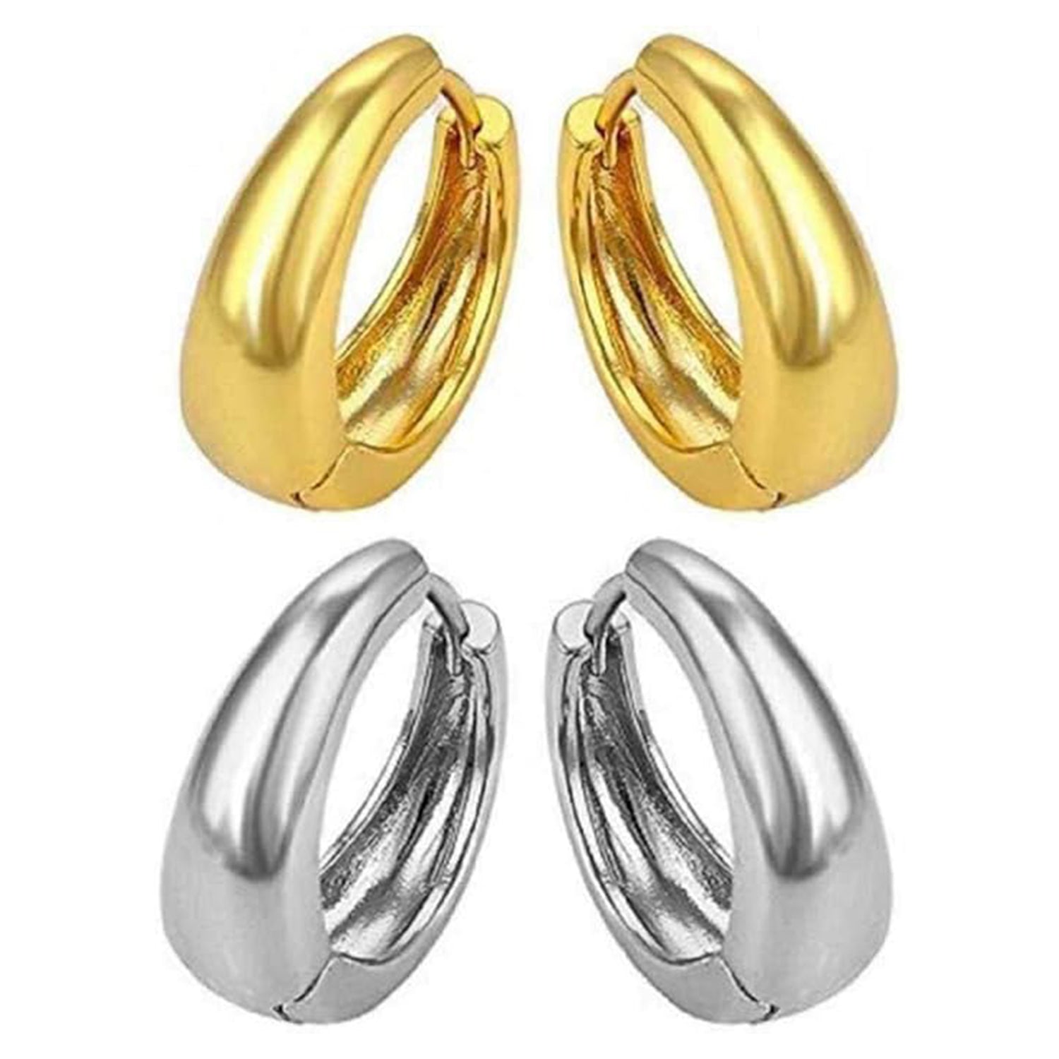 Combo of Golden and Silver Bollywood Styled Kaju Bali Earrings Pair