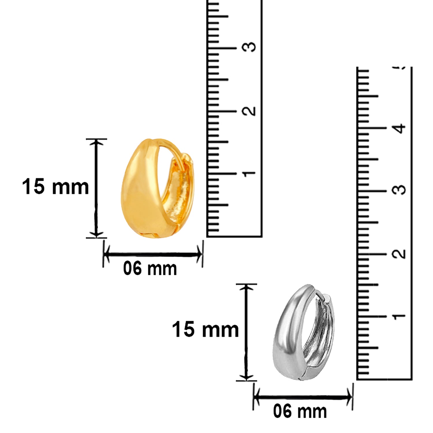 Combo of Golden and Silver Bollywood Styled Kaju Bali Earrings Pair