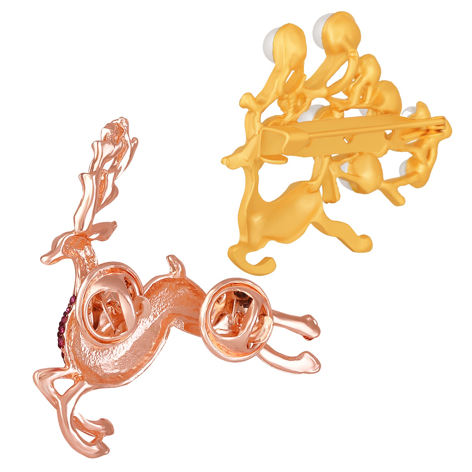 Combo of Pink and white Crystals Deer-Shaped Wedding Brooch