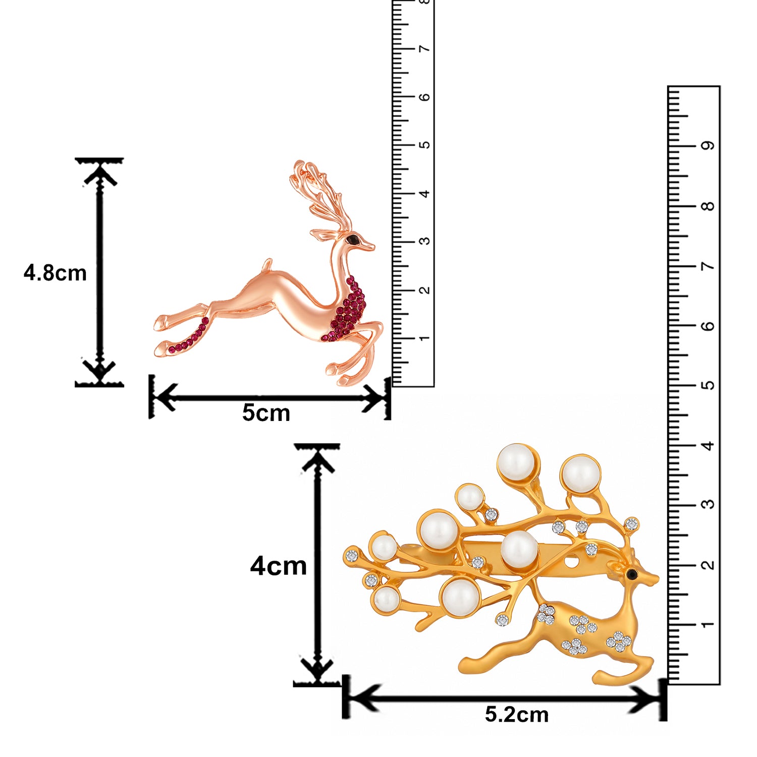 Combo of Pink and white Crystals Deer-Shaped Wedding Brooch