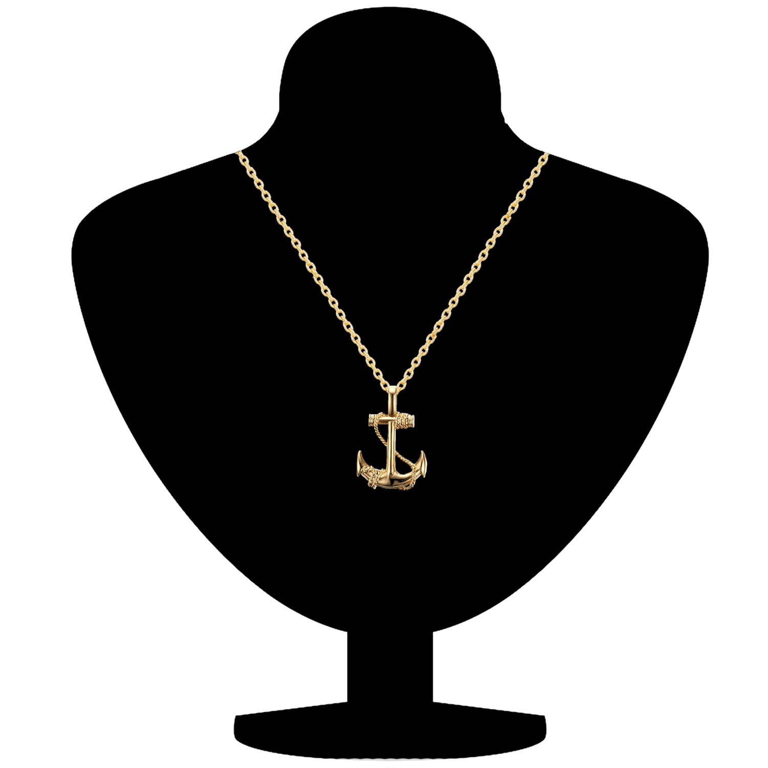 Combo of Black Gun Metal Plated Unisex Ship Anchor Necklace Chain Pendant