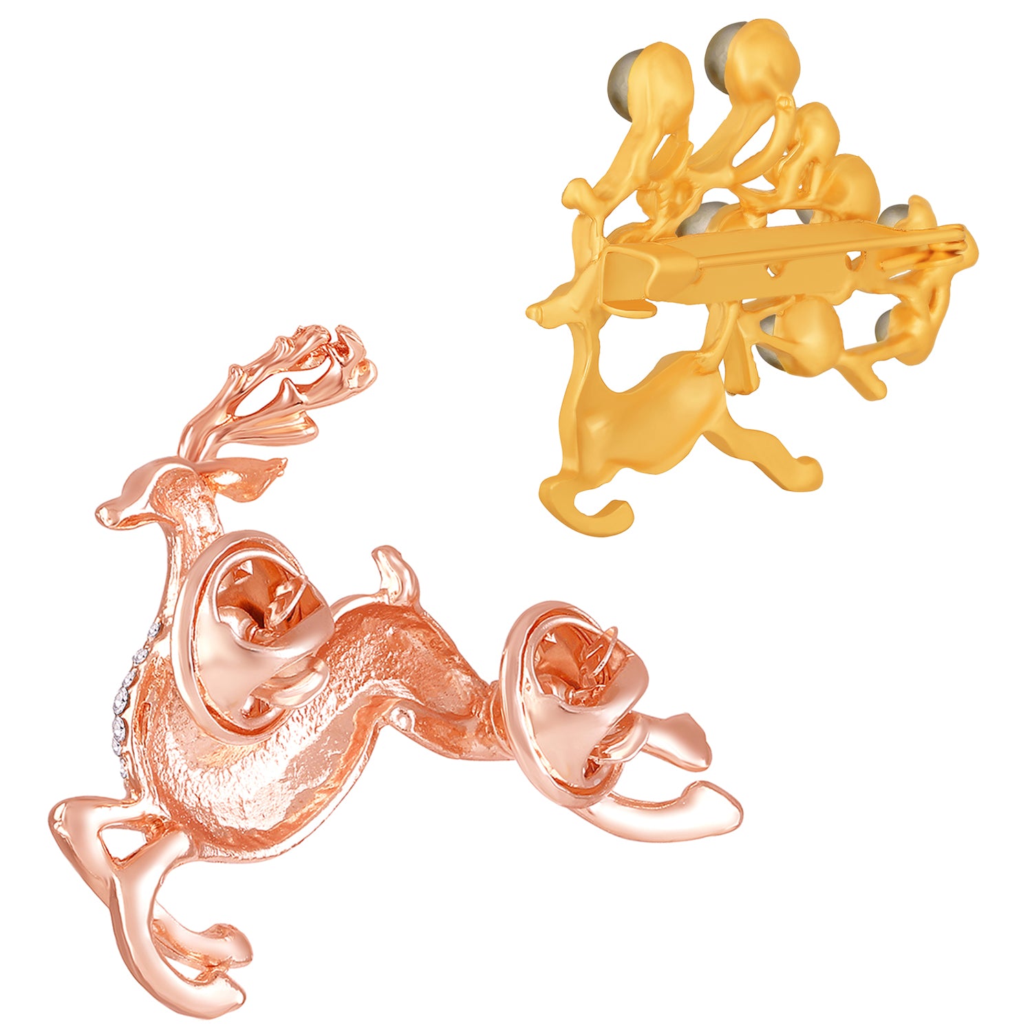 Combo of Pink and white Crystals Deer-Shaped Wedding Brooch