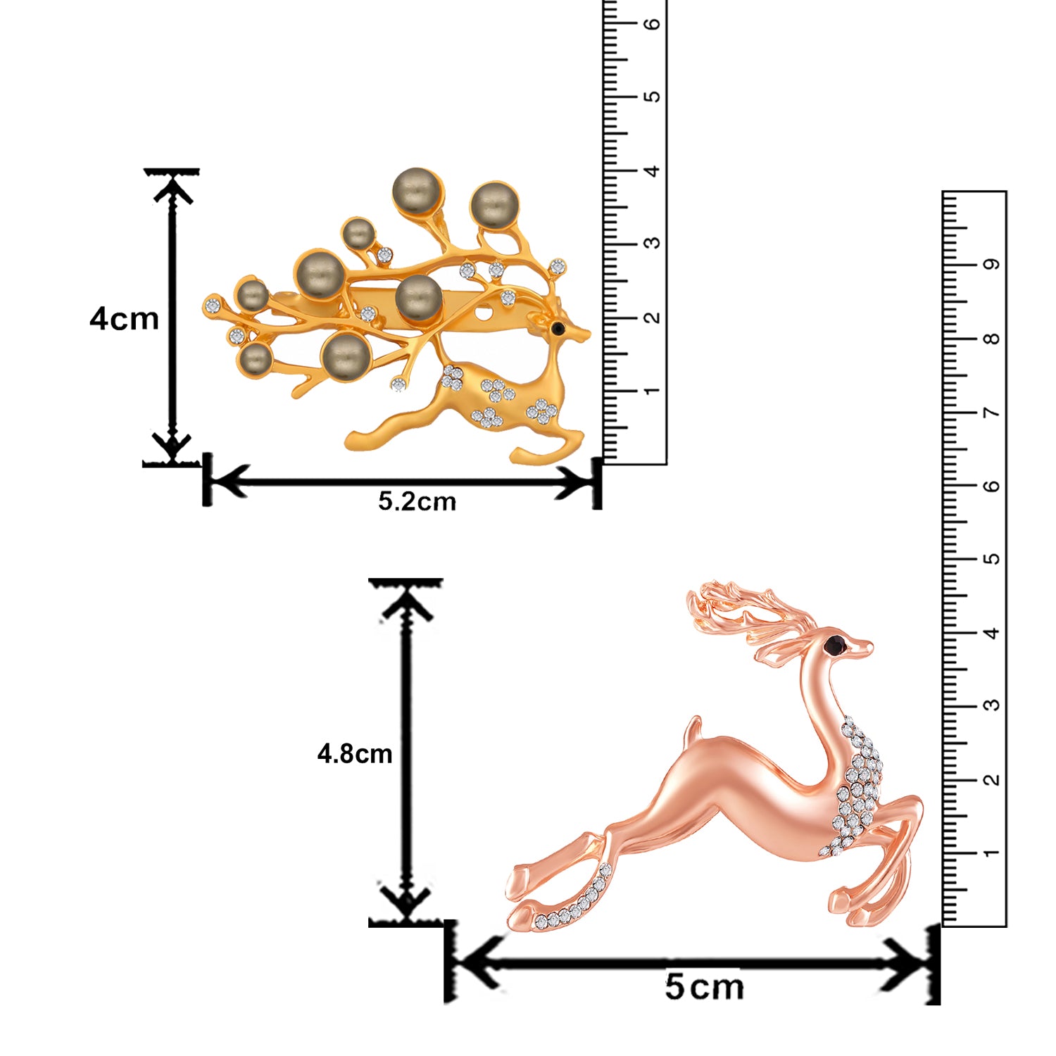 Combo of Pink and white Crystals Deer-Shaped Wedding Brooch