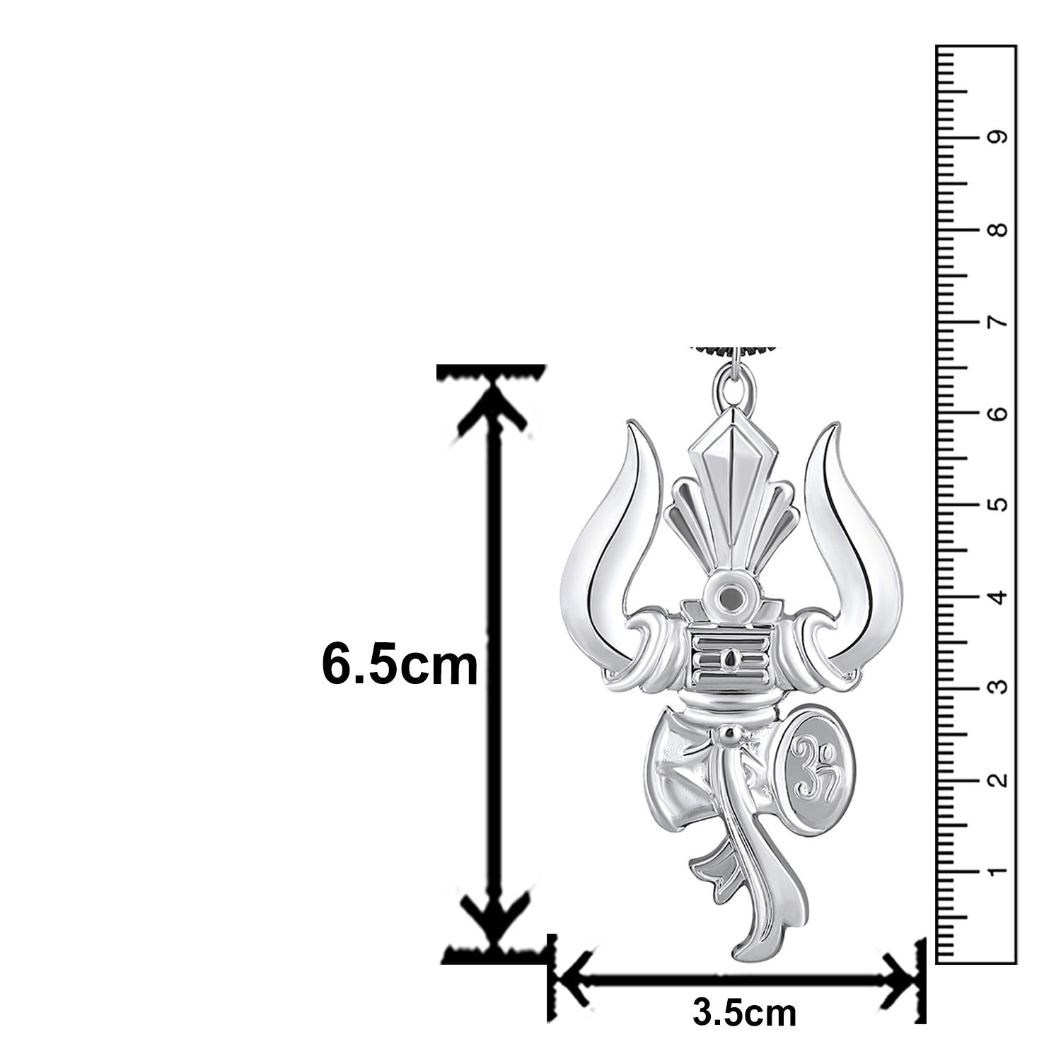 Combo of Lord Shiva Trishul Damroo Pendant with Rudraksha Mala