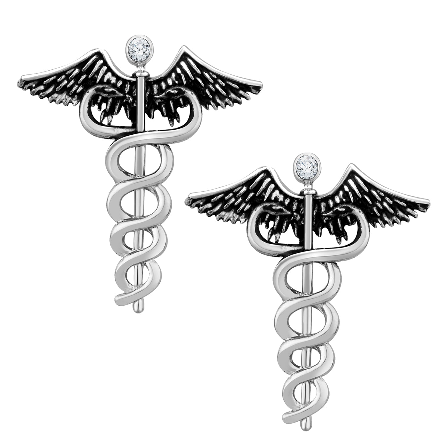 Combo of Caduceus Doctor's Brooch / Lapel Pin