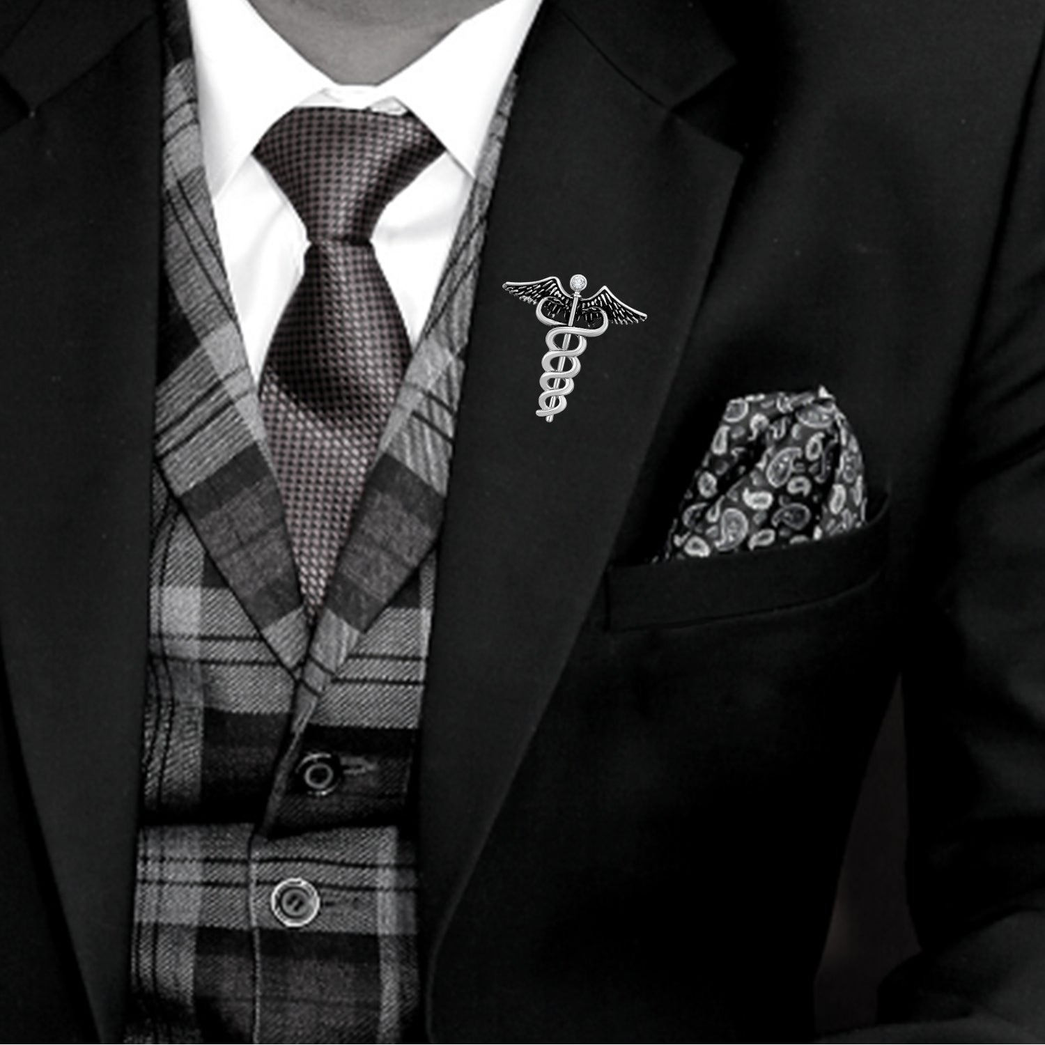 Combo of Caduceus Doctor's Brooch / Lapel Pin