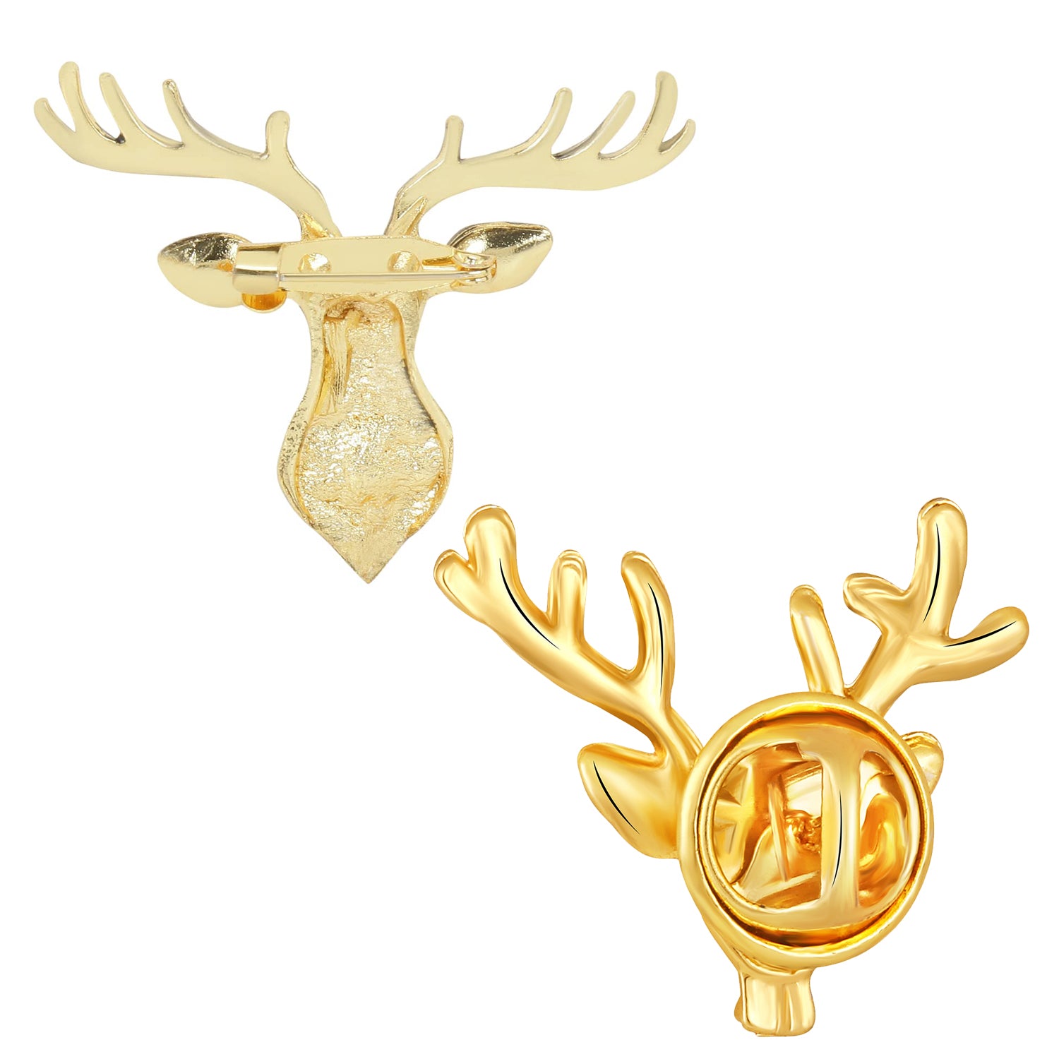 Combo of Deer-Face Shaped Wedding Brooch/Lapel Pin