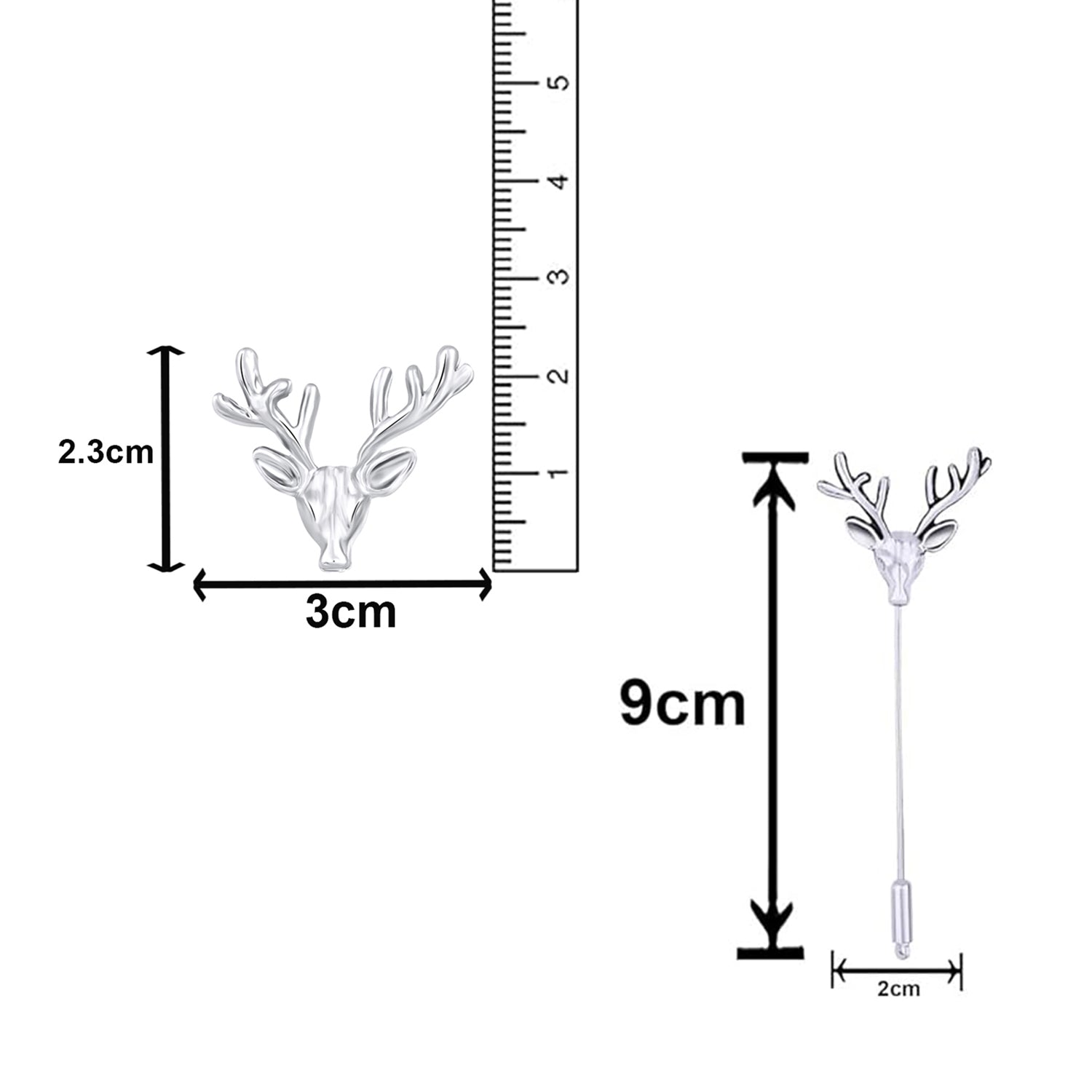 Combo of Deer-Face Shaped Wedding Brooch/Lapel Pin