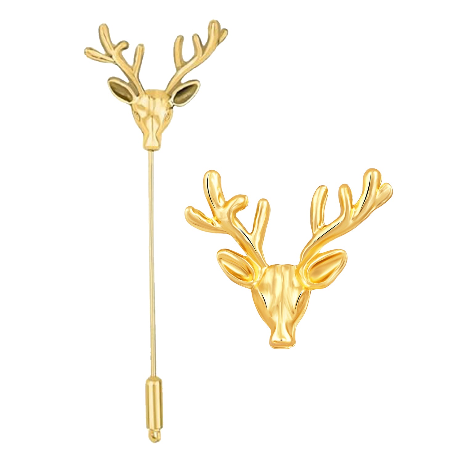 Combo of Deer-Face Shaped Wedding Brooch/Lapel Pin