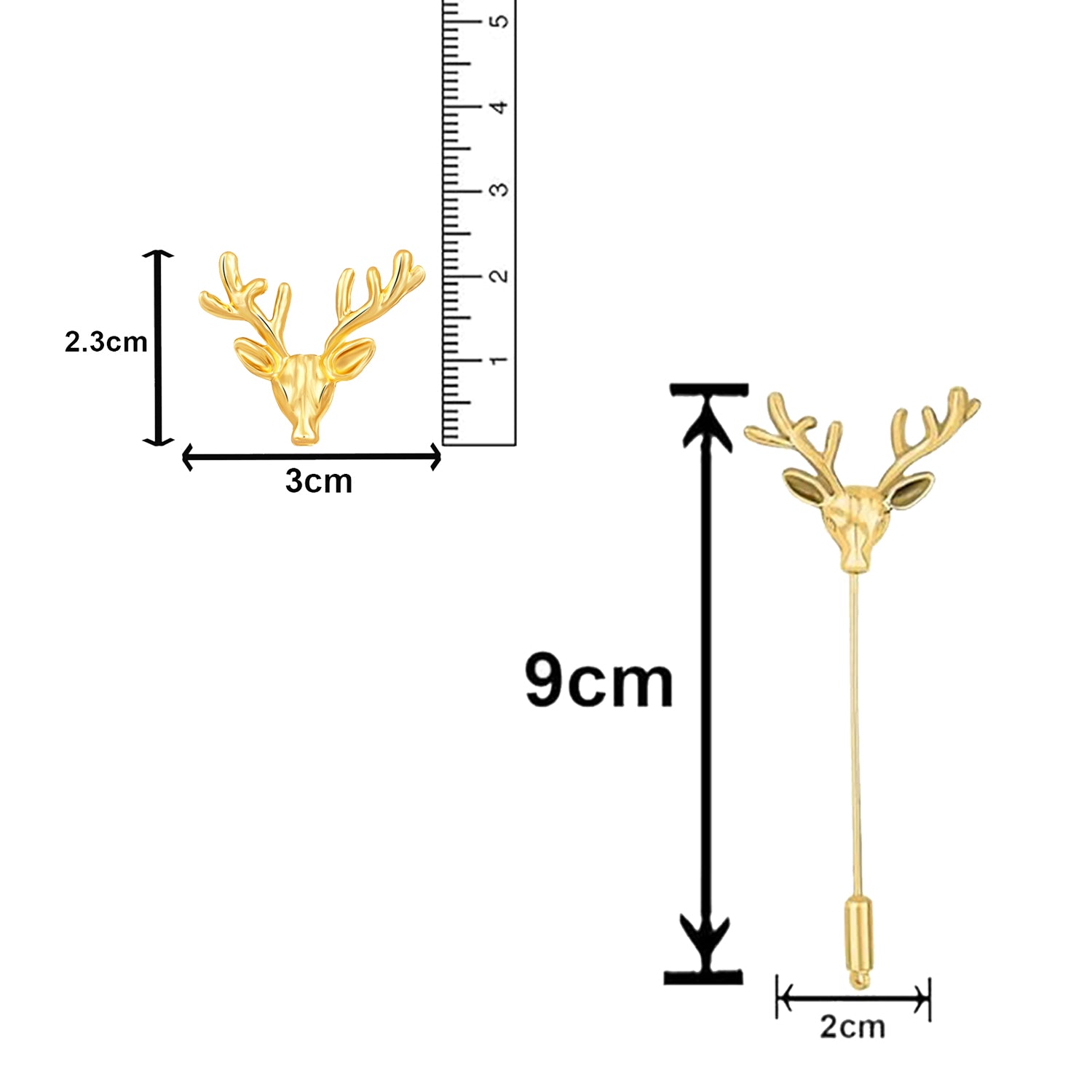 Combo of Deer-Face Shaped Wedding Brooch/Lapel Pin