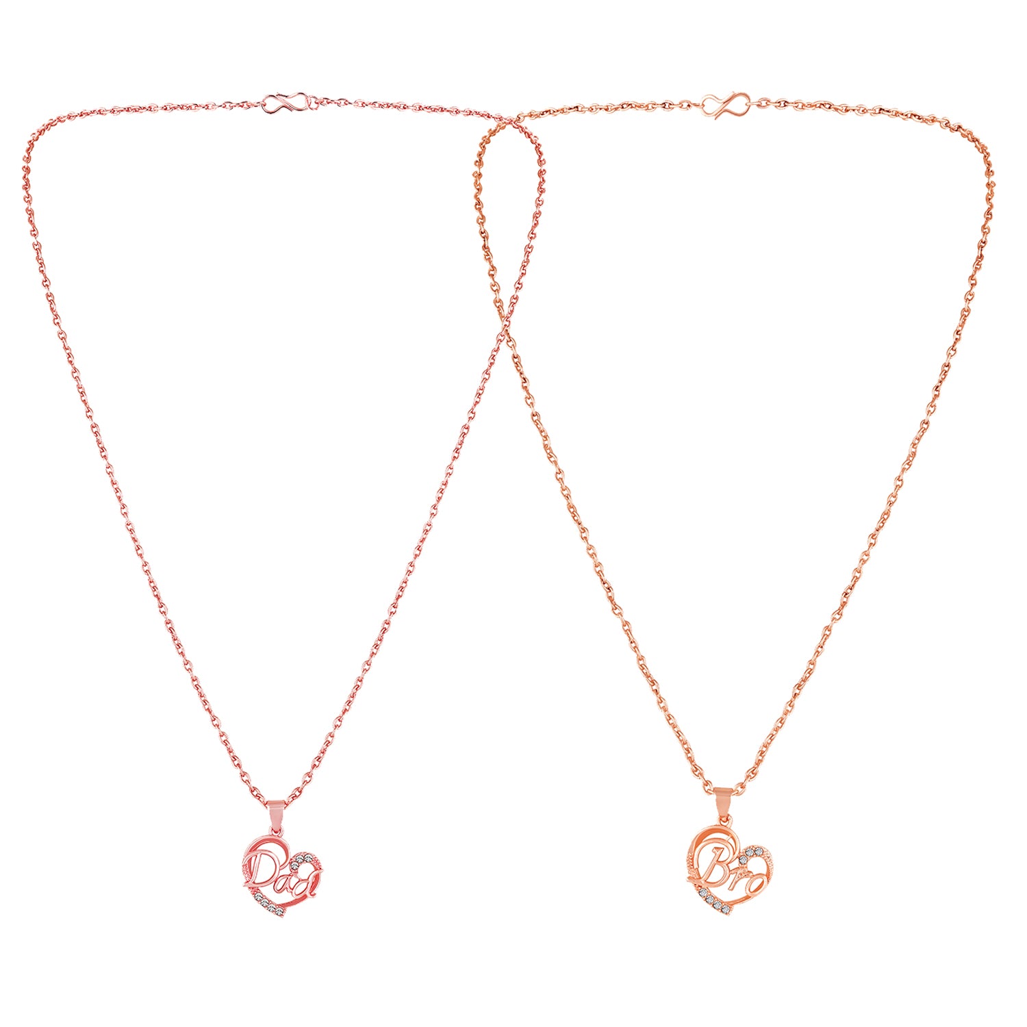 Combo of Sis and Dad Heart Pendant