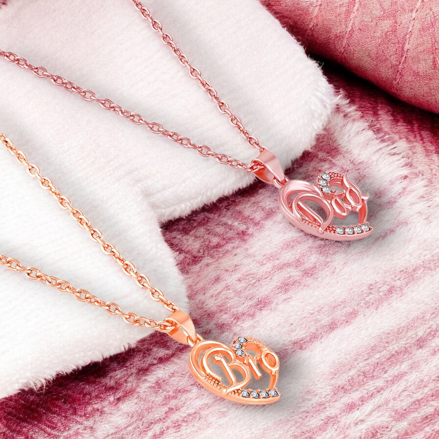 Combo of Sis and Dad Heart Pendant