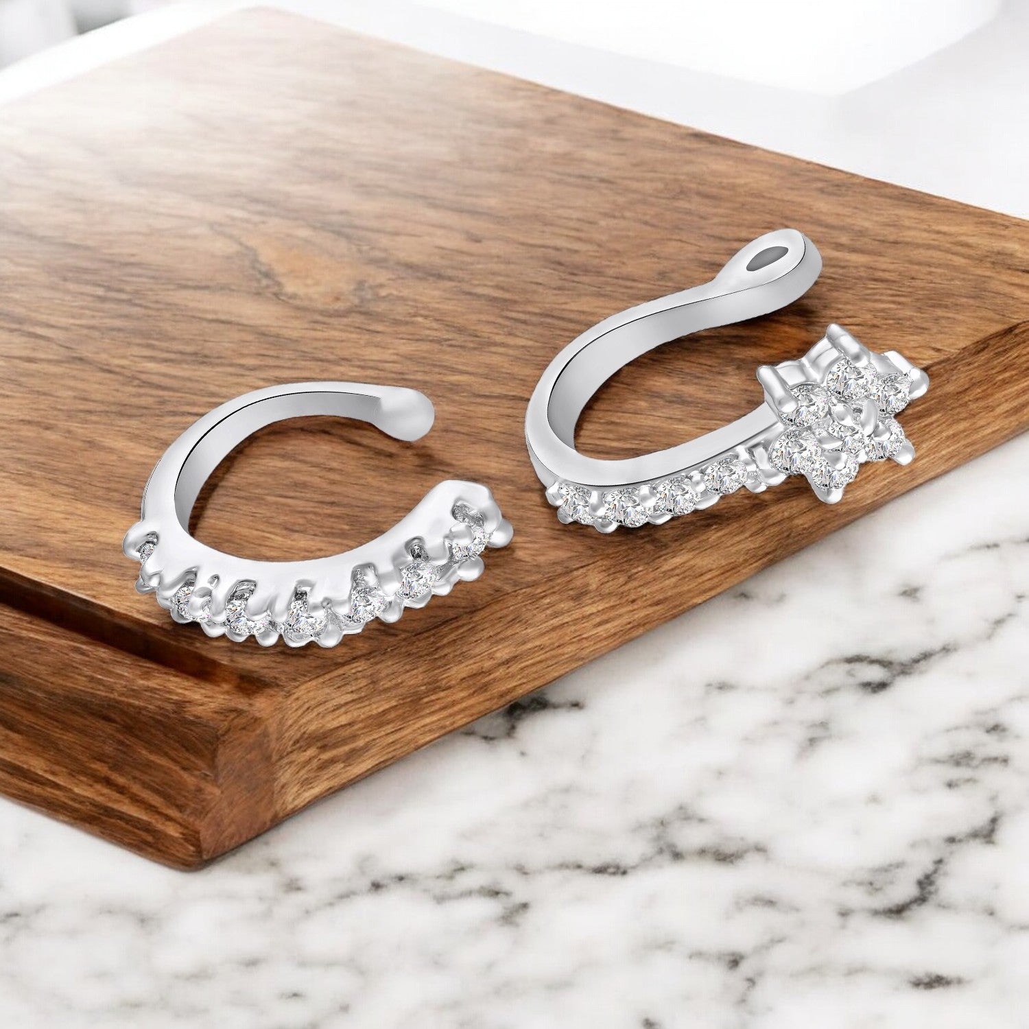 Combo of Simple and Elegant Non Piercing Nose Ring