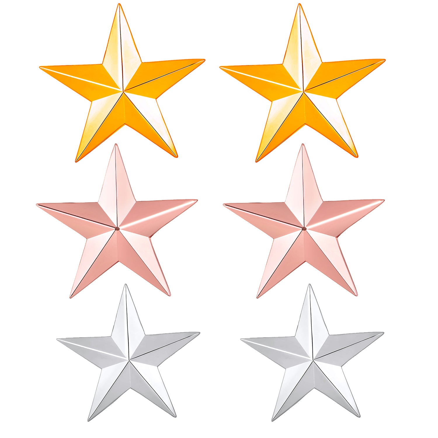 Combo of Big Size 6 Star Brooch / Lapel Pin