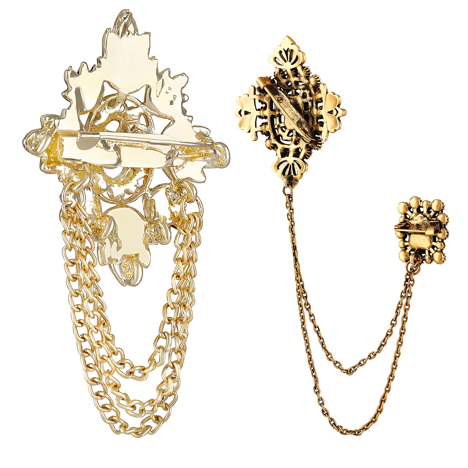 Combo of 2 Layered Chains Indowestern Brooch