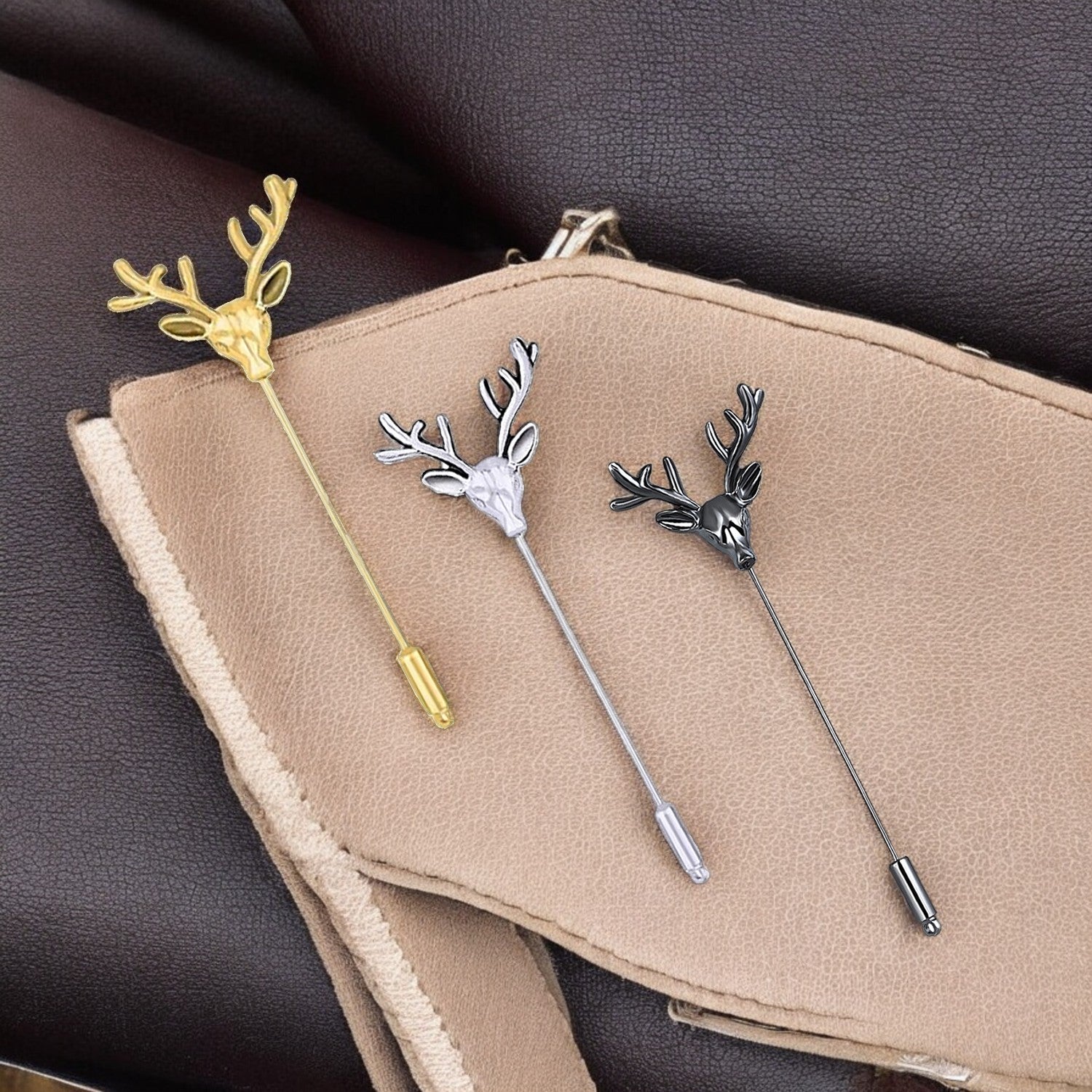 Combo 3 of Deer-Shaped Lapel Pin Brooch