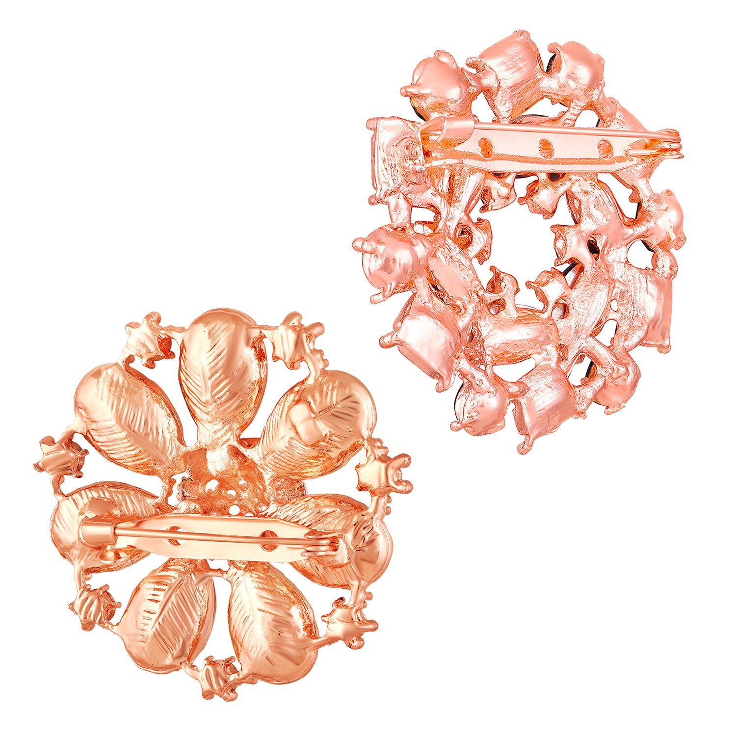 Combo of 2 Colorful Crystals Saree Pin Brooch