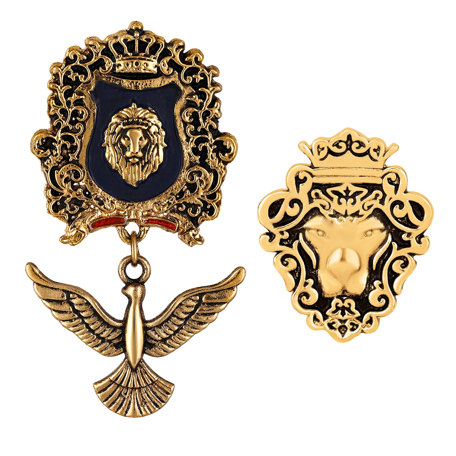 Combo of 2 Lion-Shaped Brooches