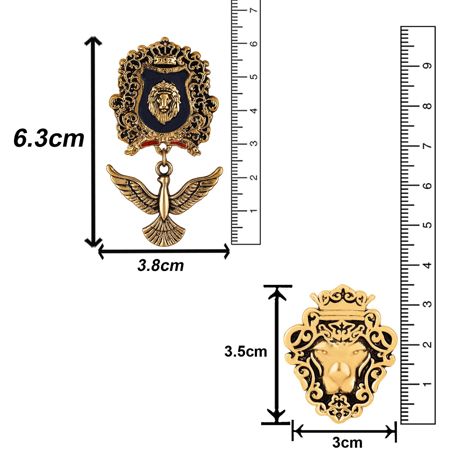 Combo of 2 Lion-Shaped Brooches